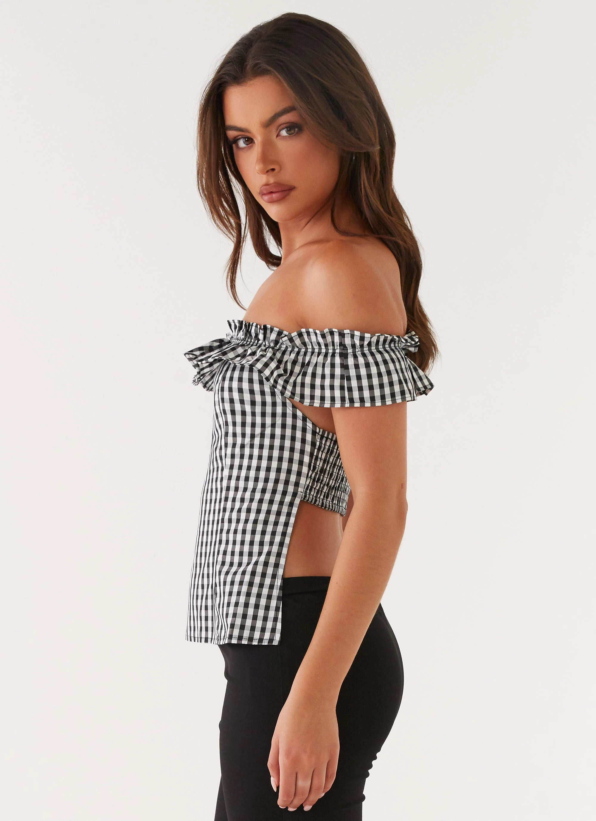 Loose Tee Gwyneth Top - Black Gingham