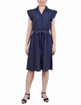 Flutter Sleeve Belted Dress Grace Flow