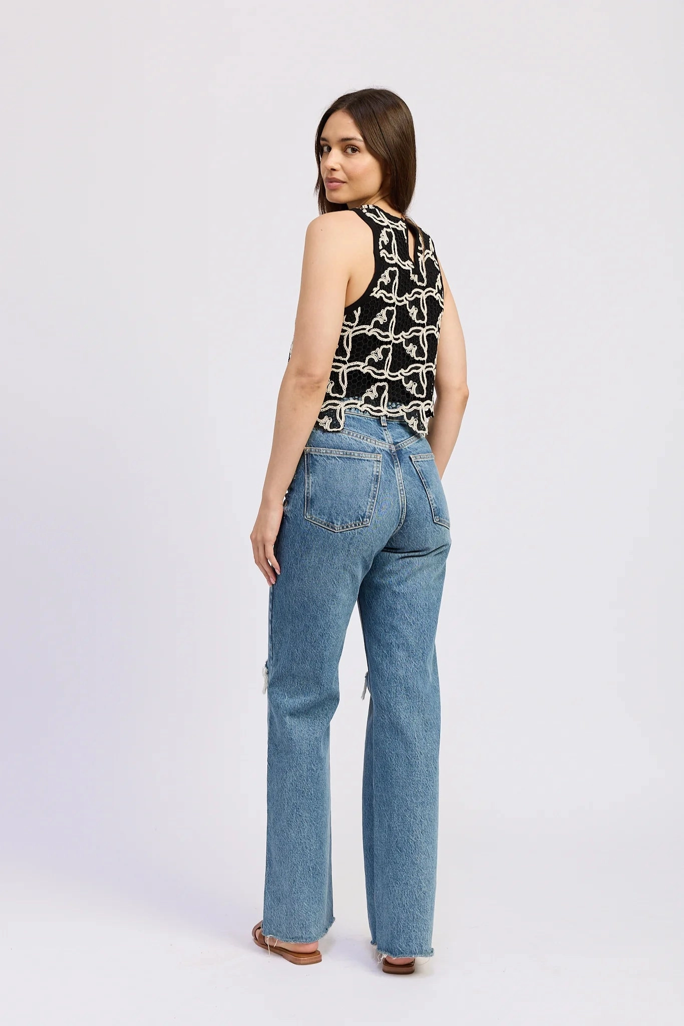 Yardira Top Layered Placket Design Double Chest Pocket