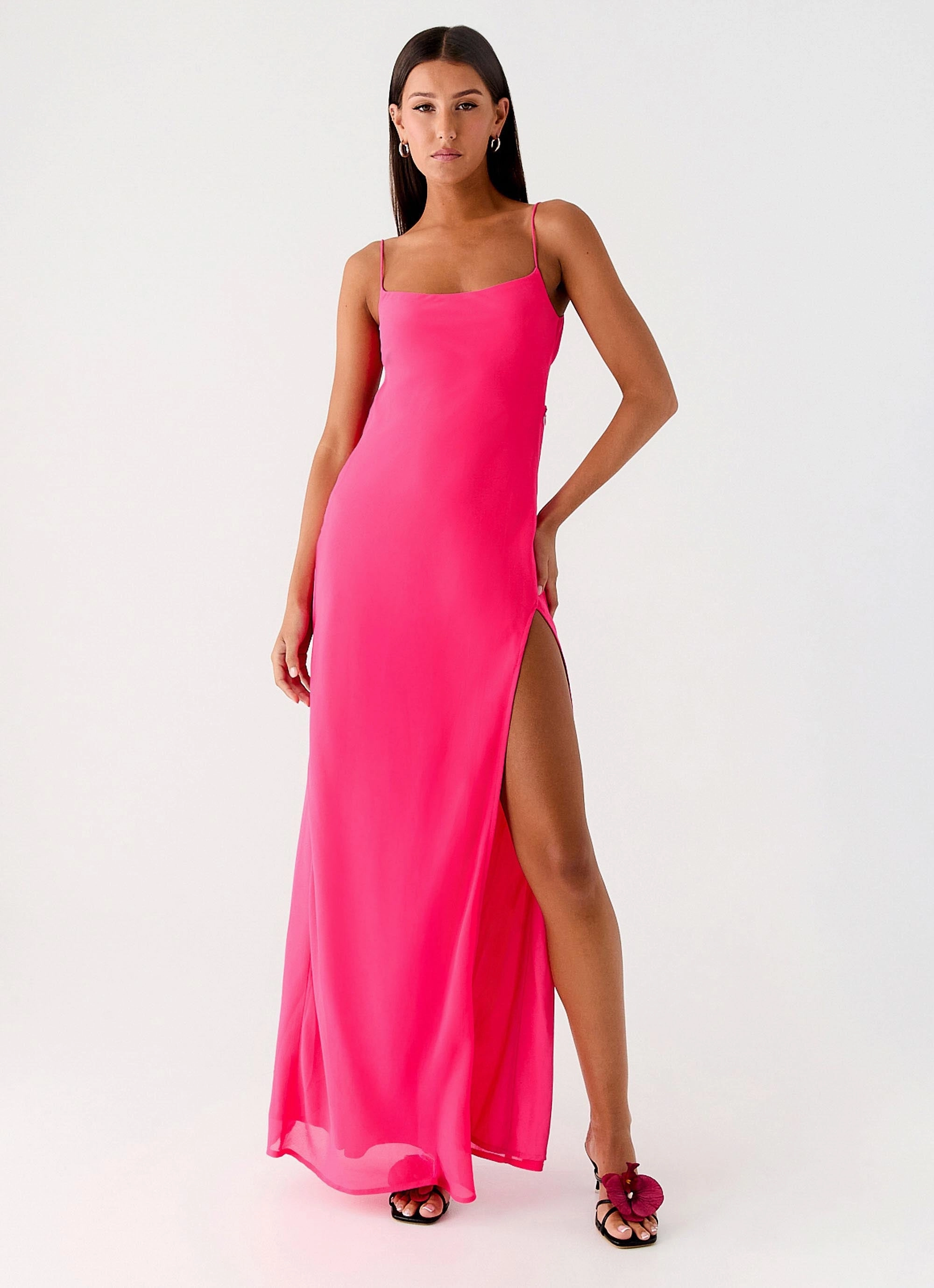 Winter Style Piece Fashion Insulation Alouette Maxi Dress - Fuchsia