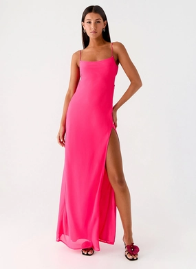 Alouette Maxi Dress - Fuchsia Waterproof Fabric