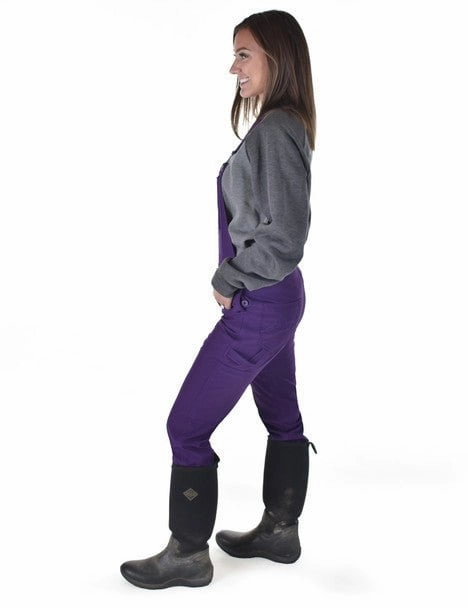 Cowgirl Tuff Womens WHPH Tuck In Purple Nylon Bib Overall Transition Wear