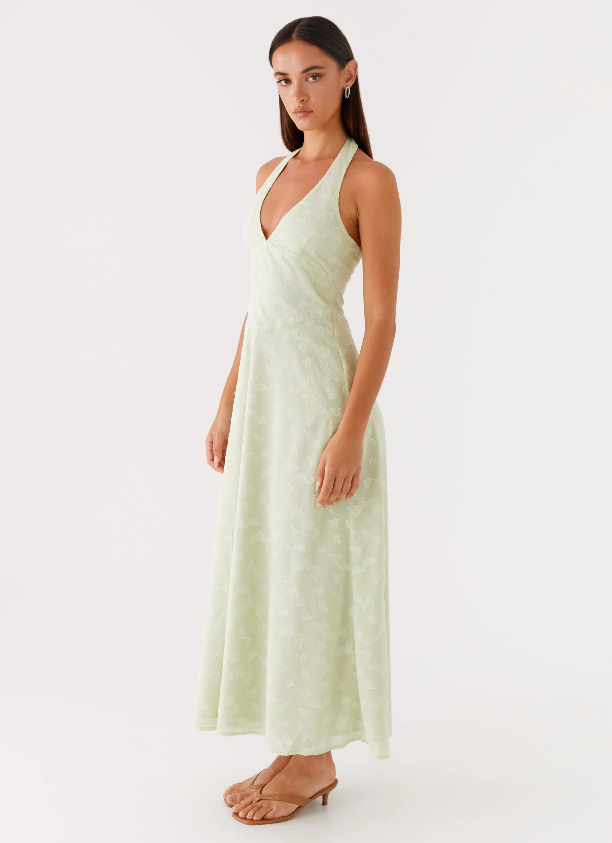 Neutral Base Confident Mood Francesca Midi Dress - Sage
