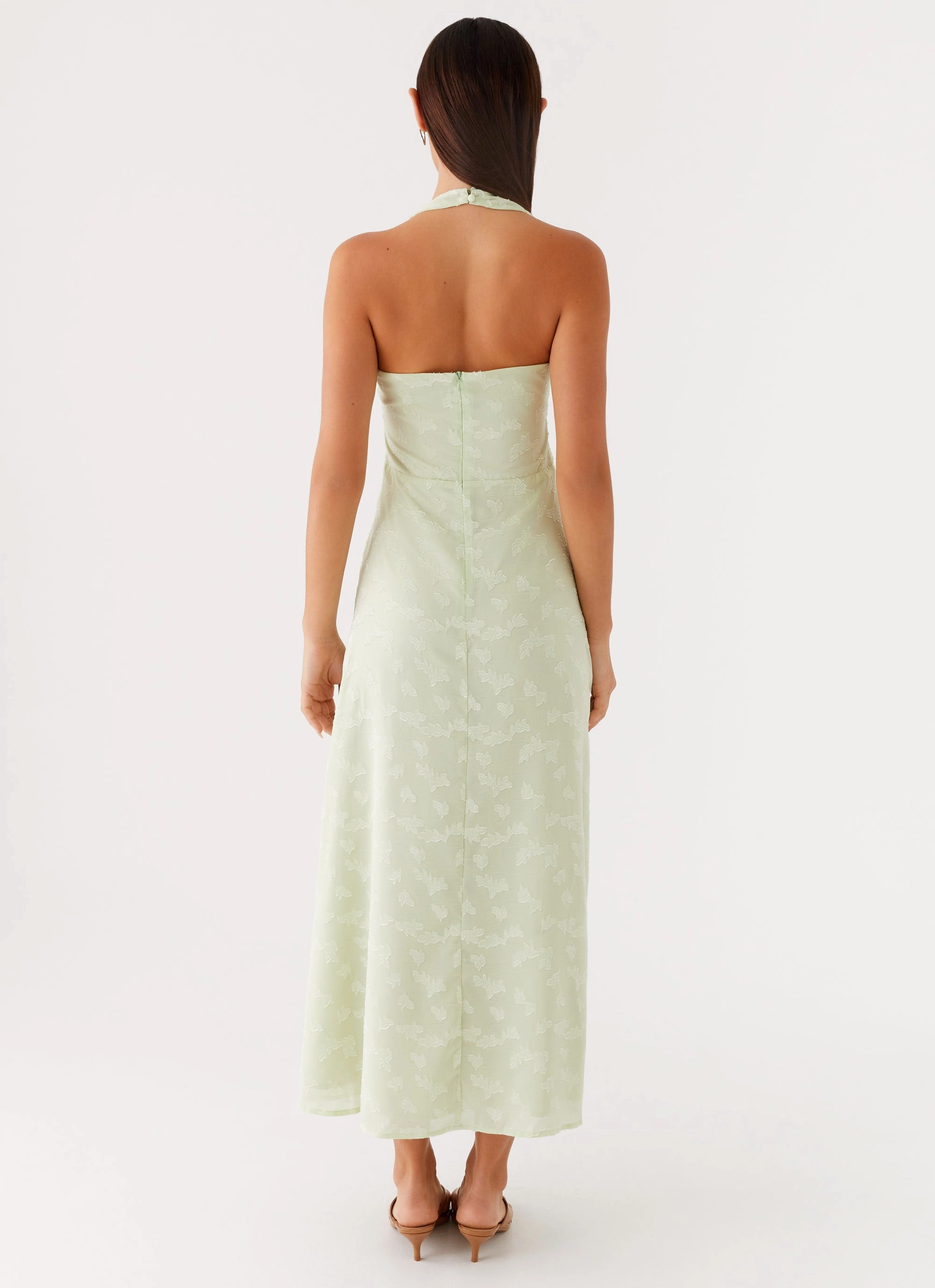 Earthy Hue Sophisticated Wear Francesca Midi Dress - Sage