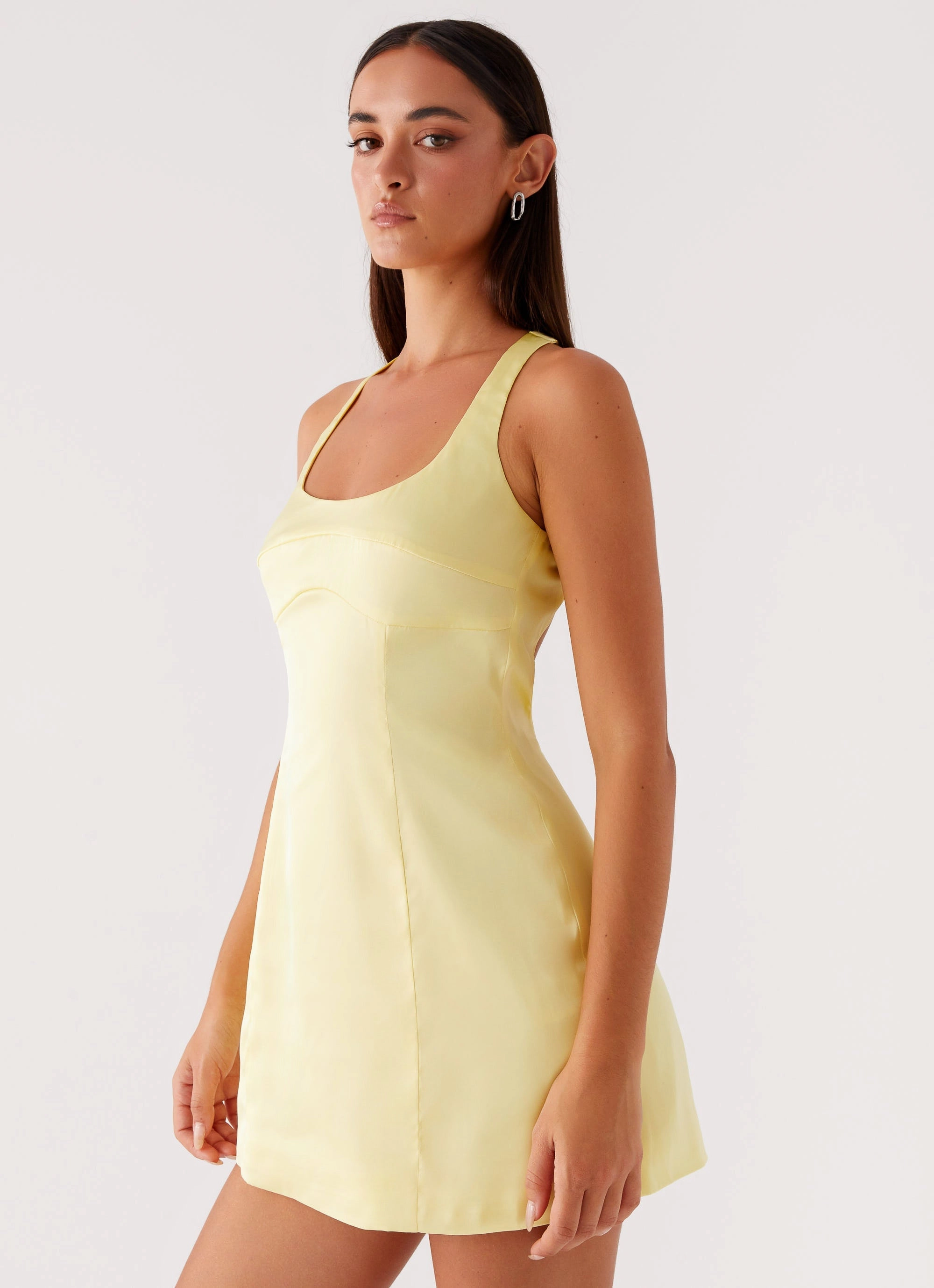 Autumn Jacket Freefall Satin Mini Dress - Yellow