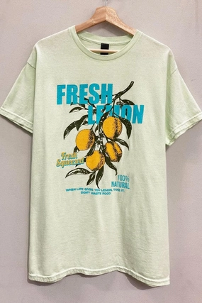 Fresh Lemon Graphic Tee S-XL High Density Knit
