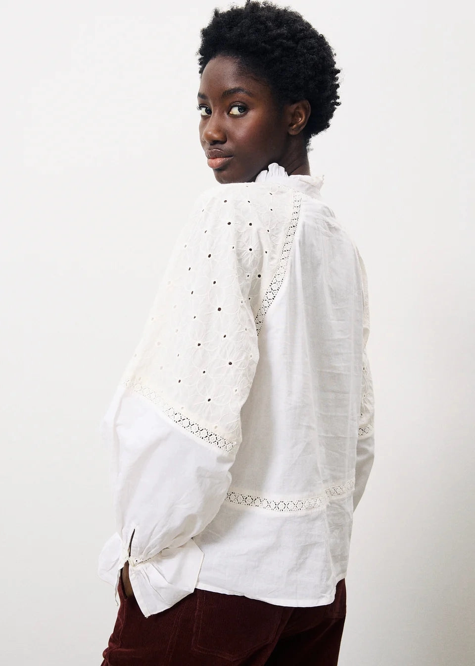 FRNCH Chadia Blouse NonSlip Grip Tape Airy Mesh Lining