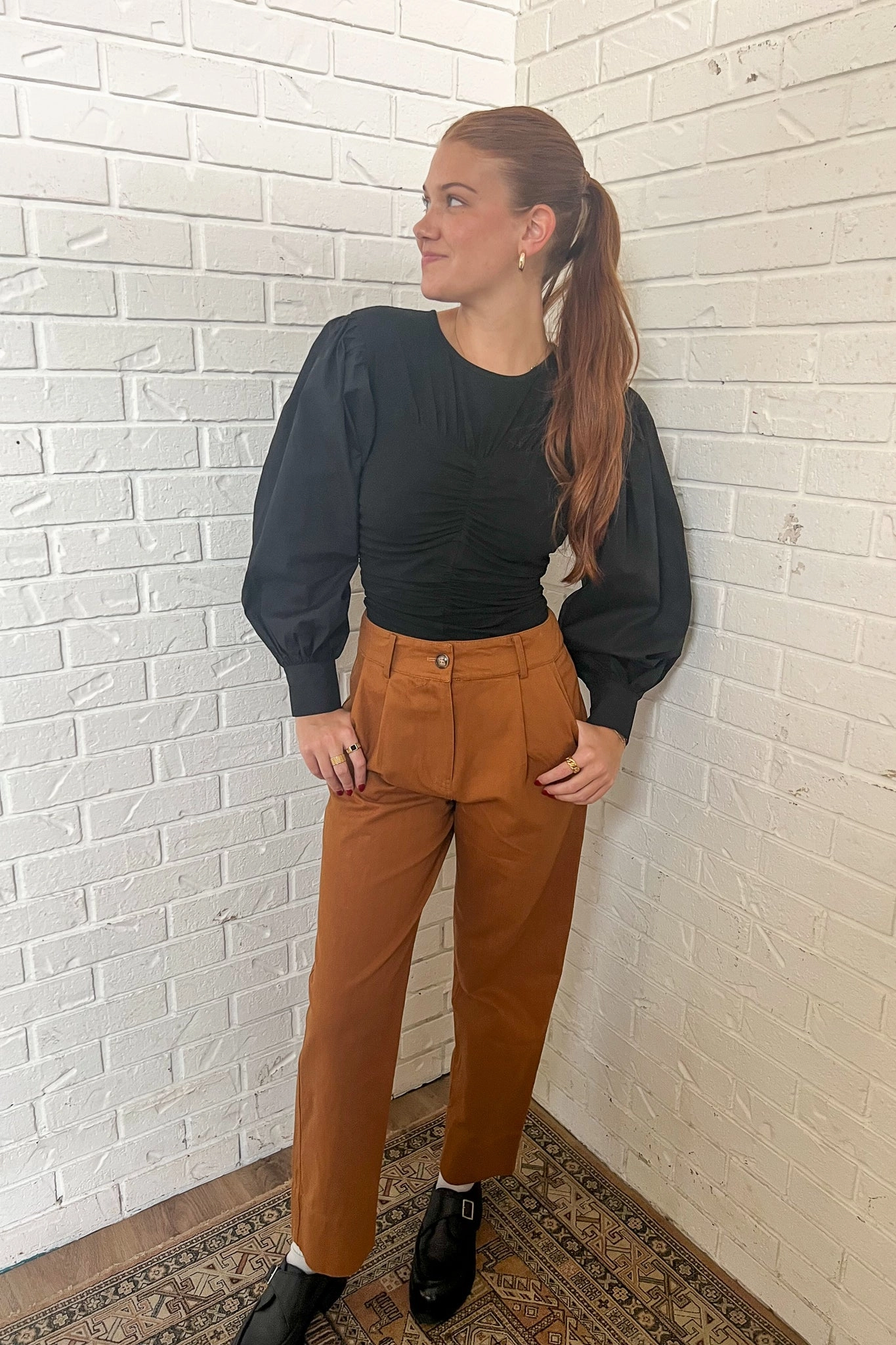 FRNCH Charlie Pants Flexible Knee Articulation Fashion Staple