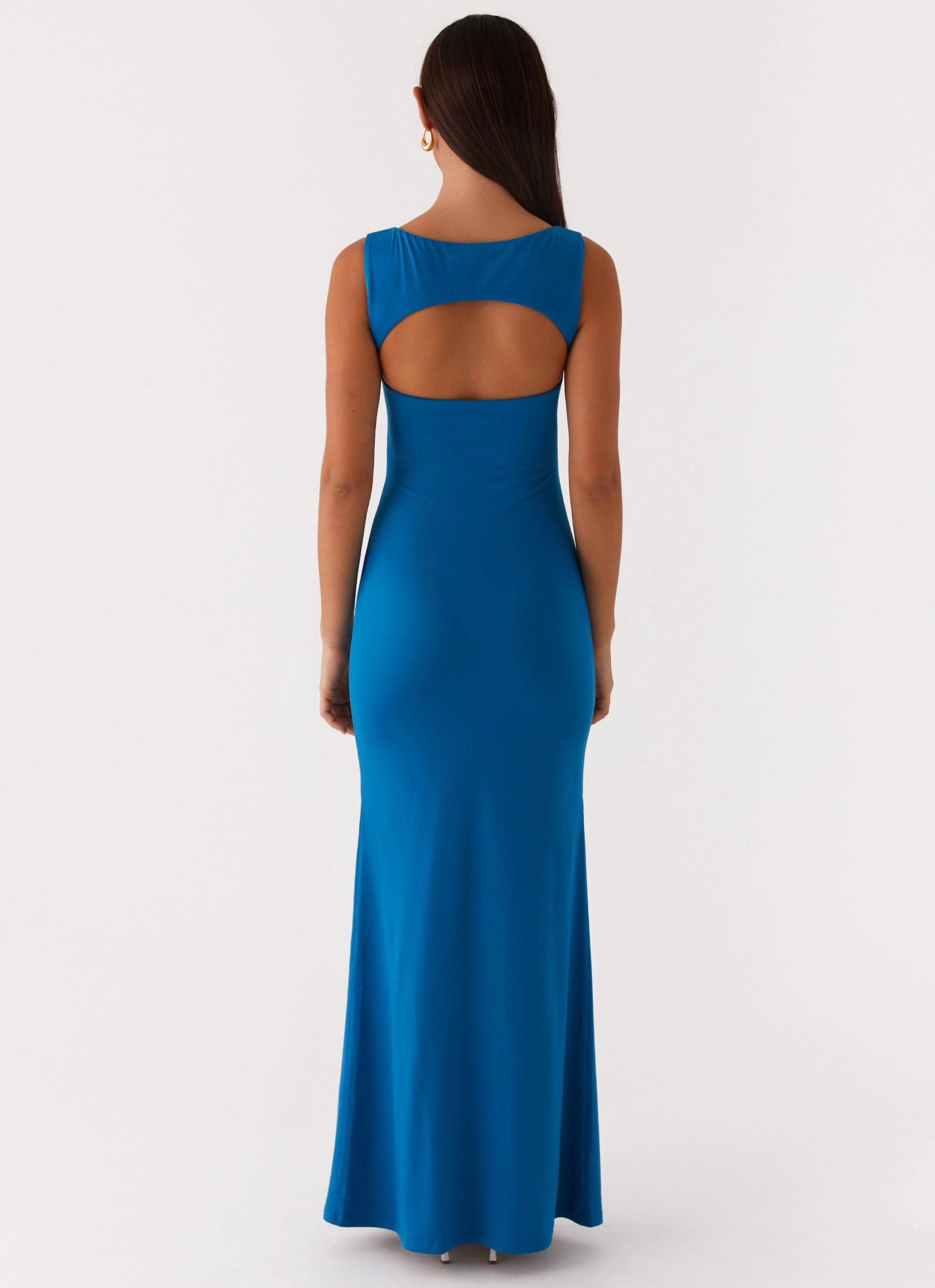 Lagoon Cut Out Maxi Dress - Royal Blue Light Wool Coat