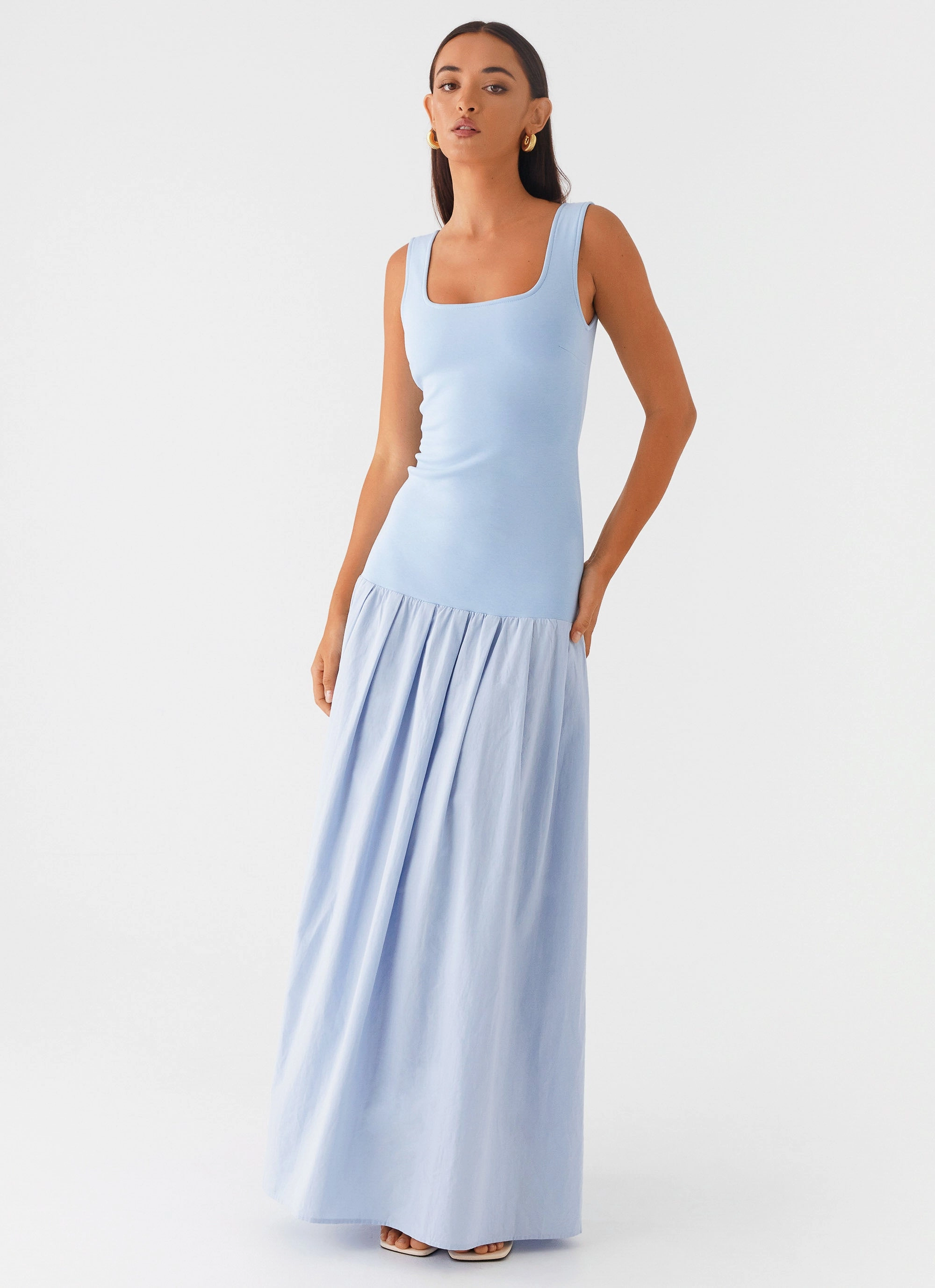 Jaxon Maxi Dress - Blue Street Ready Notch Lapel