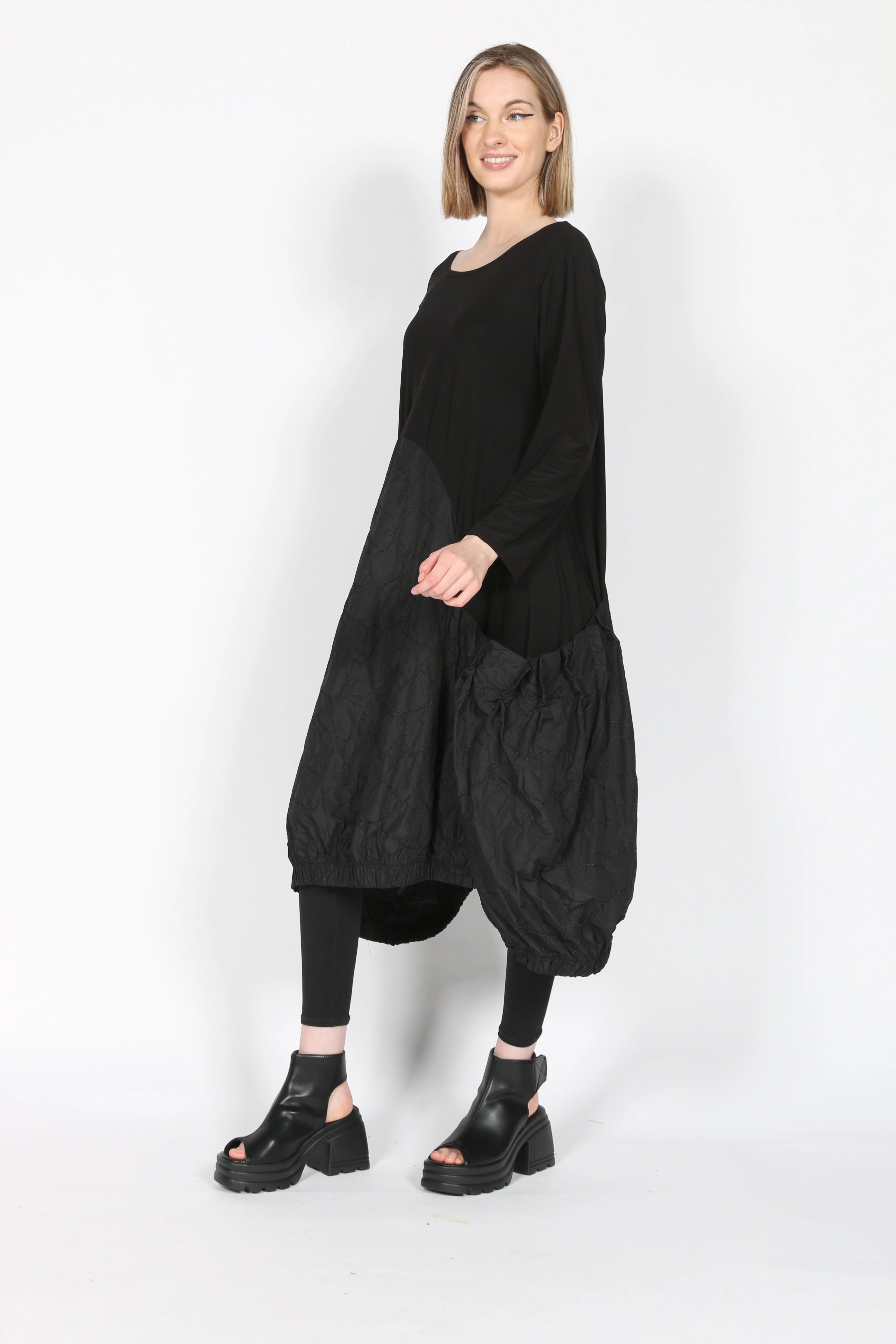 Feminine empire waist dress All Season Funky Dress w Pockets