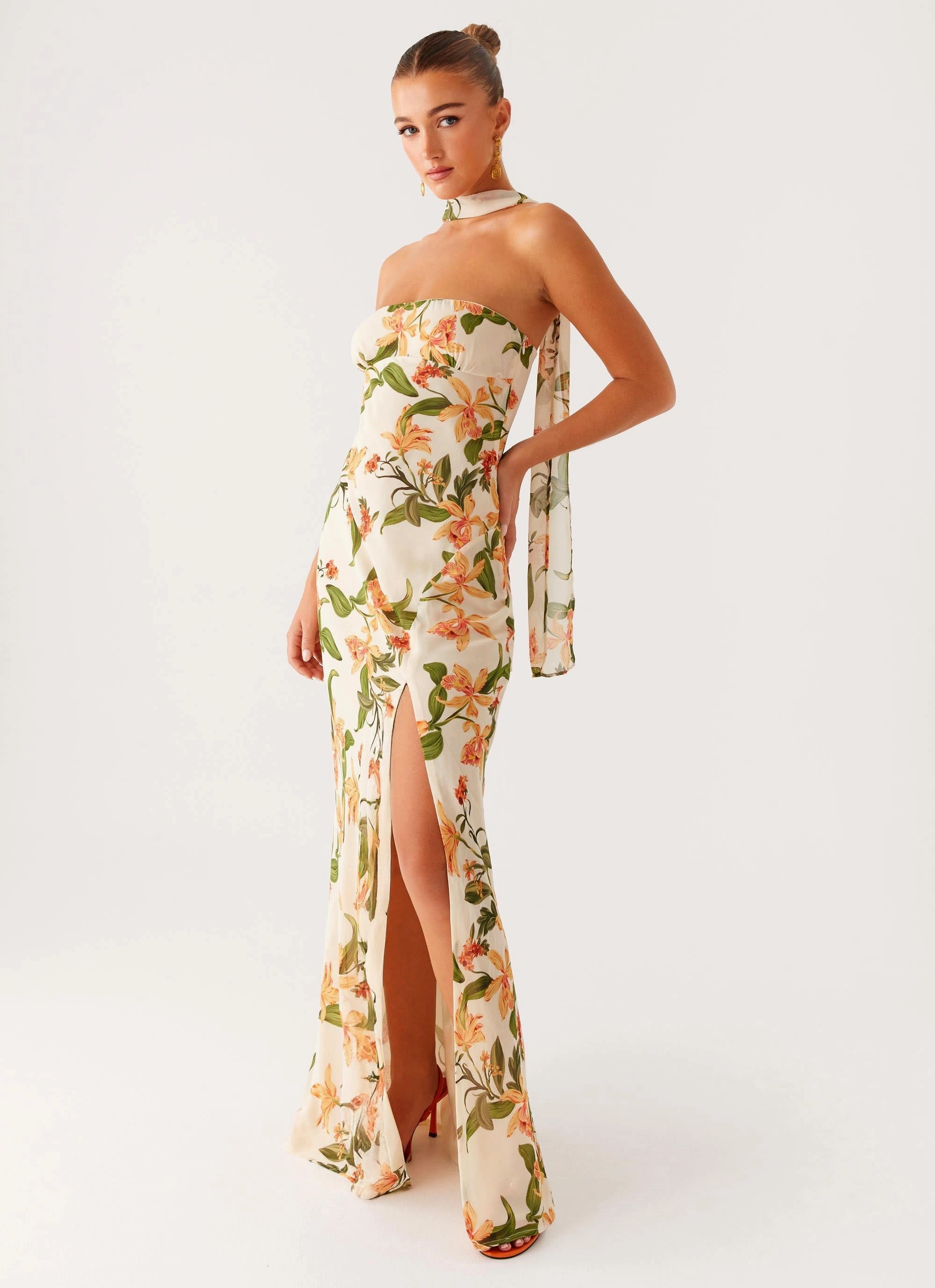 Light Shape Gali Strapless Maxi Dress - Floral Print