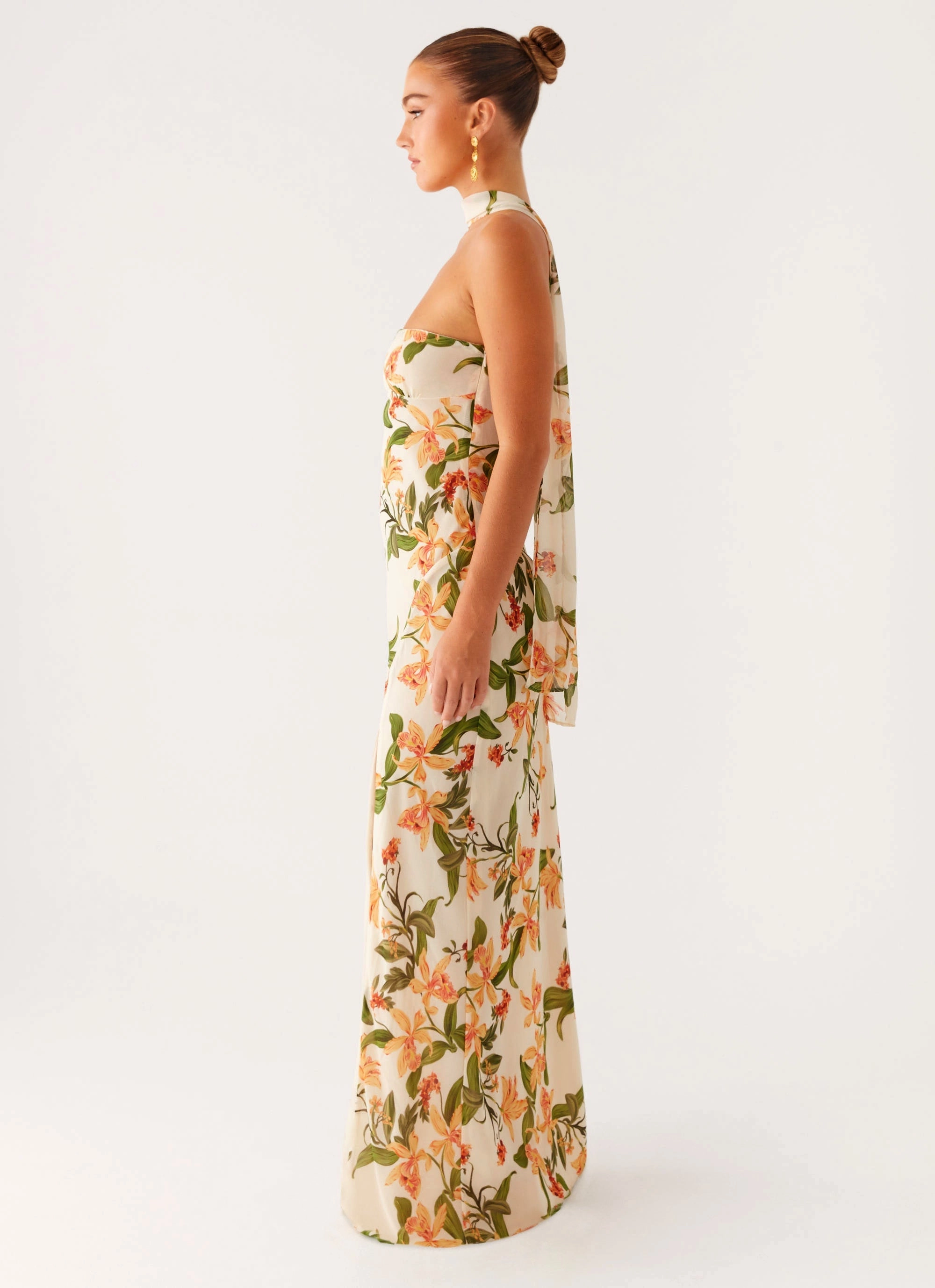 Gali Strapless Maxi Dress - Floral Print Lightweight Layer