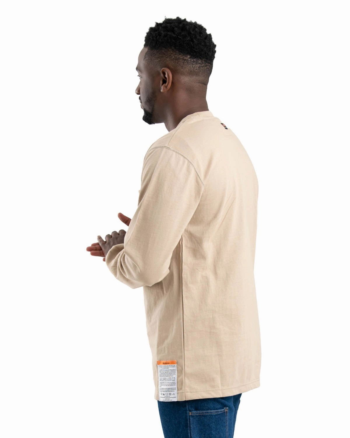 Travel Essential Berne Mens Khaki 100% Cotton FR Crew Neck T-Shirt S/S