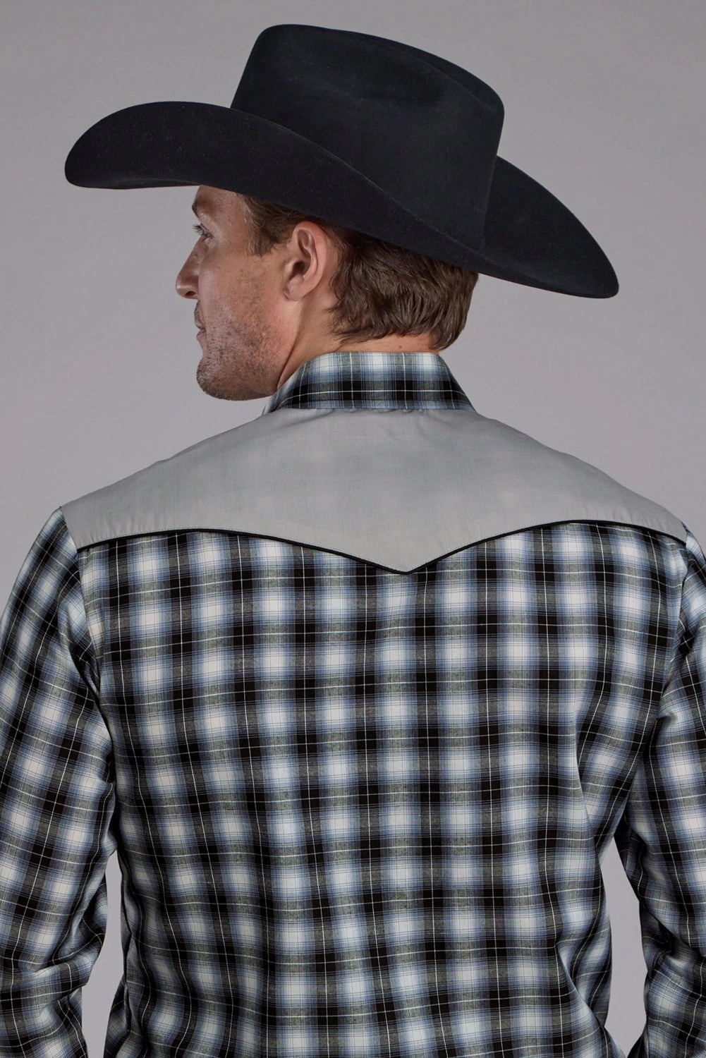 Roper Mens 2407 Fancy Floral Black Cotton Blend L/S Shirt UV Protection Temperature Regulating