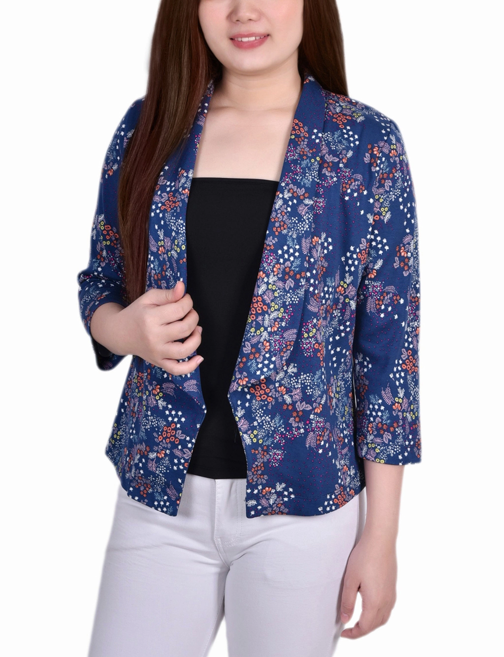 Long Sleeve Ponte Jacket Garment Dyed Finish MinimalistAesthetic