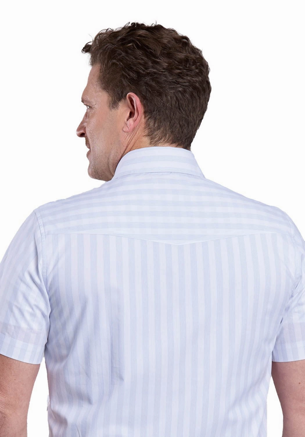 Relaxed Vibe Stetson Mens 2769 Western Stripe Blue/White 100% Cotton S/S Shirt