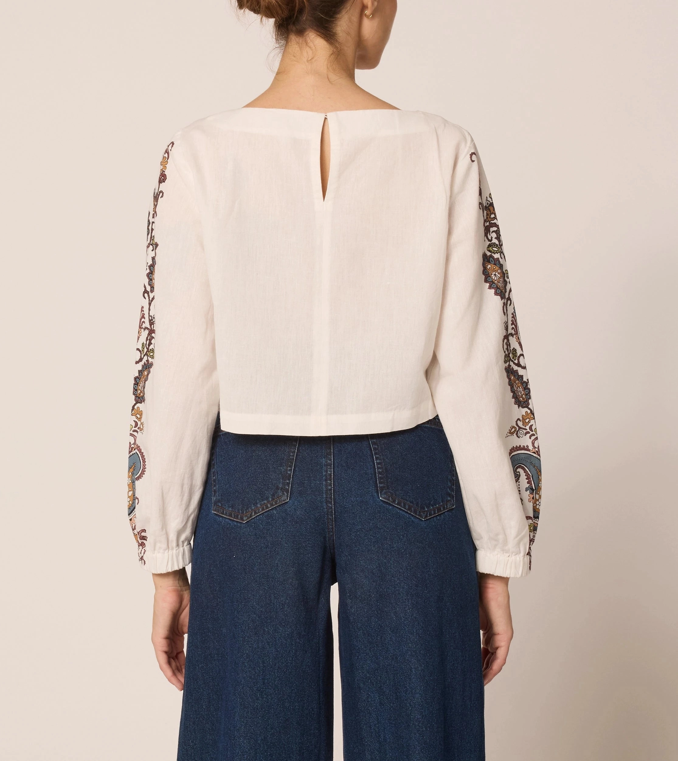 Georgia Blouse | Veneto Paisley Roll Up Sleeve System HeatPressedLogos