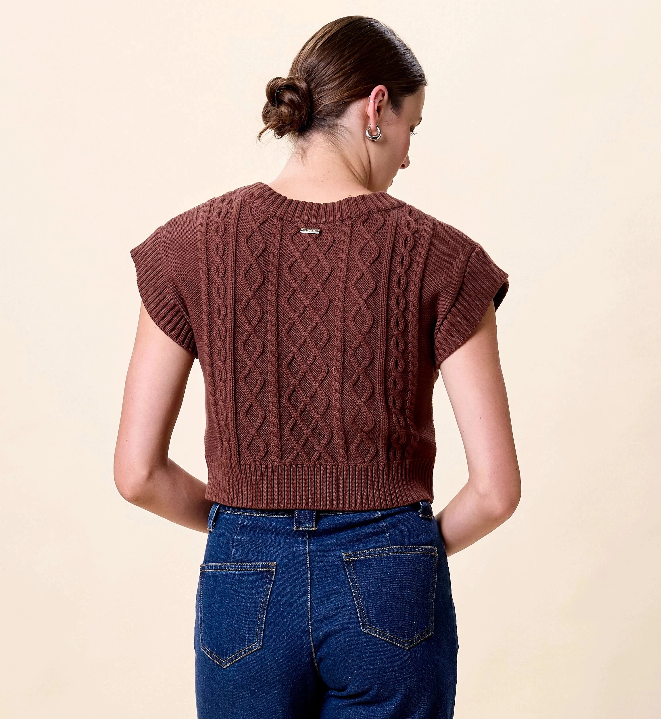 Cool and Relaxed Wool combination Gigi Sweater | Cocoa