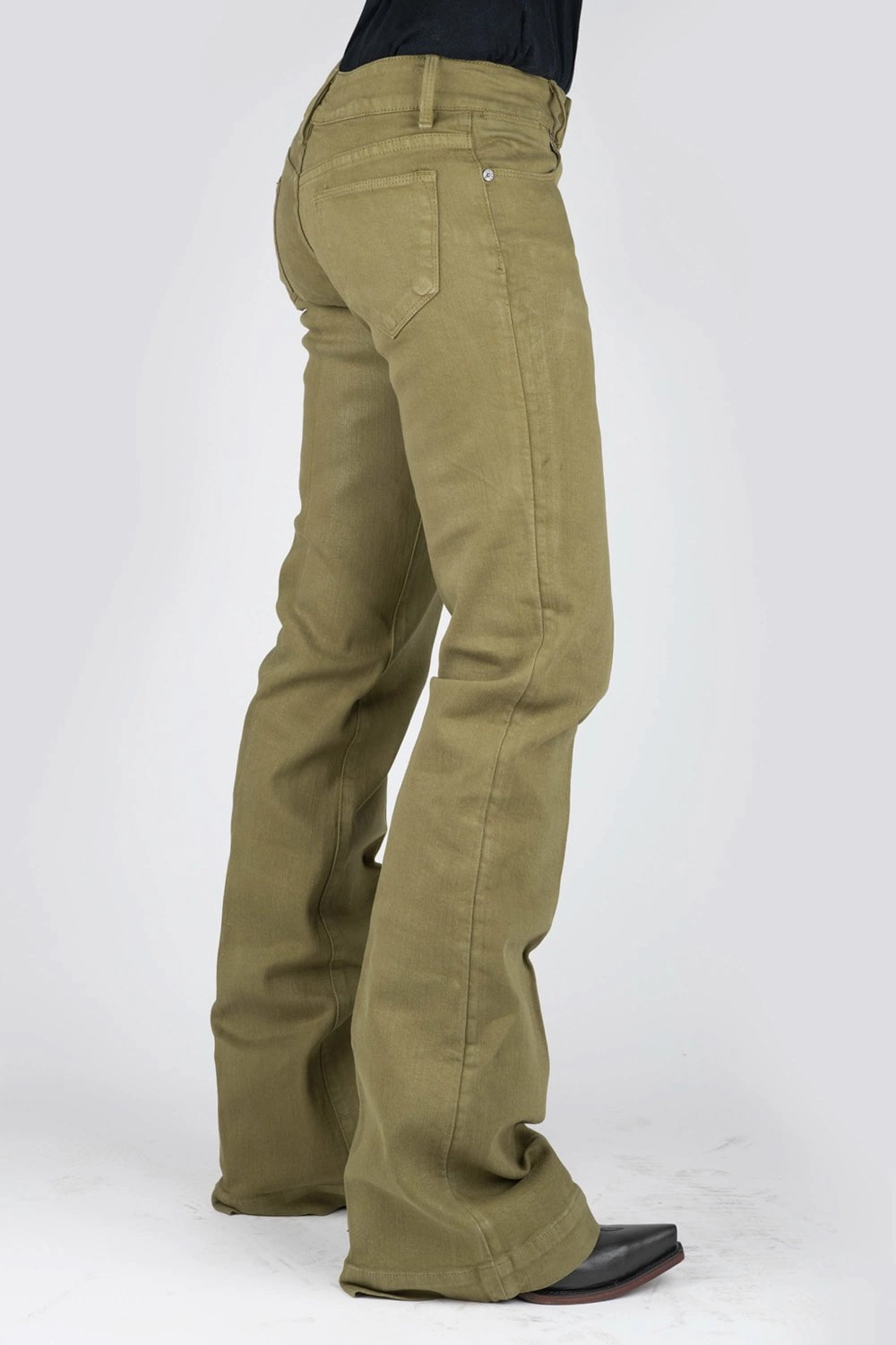 Comfort Wear Daily Look Stetson Womens 214 Trouser Fit Olive Cotton Blend Jeans