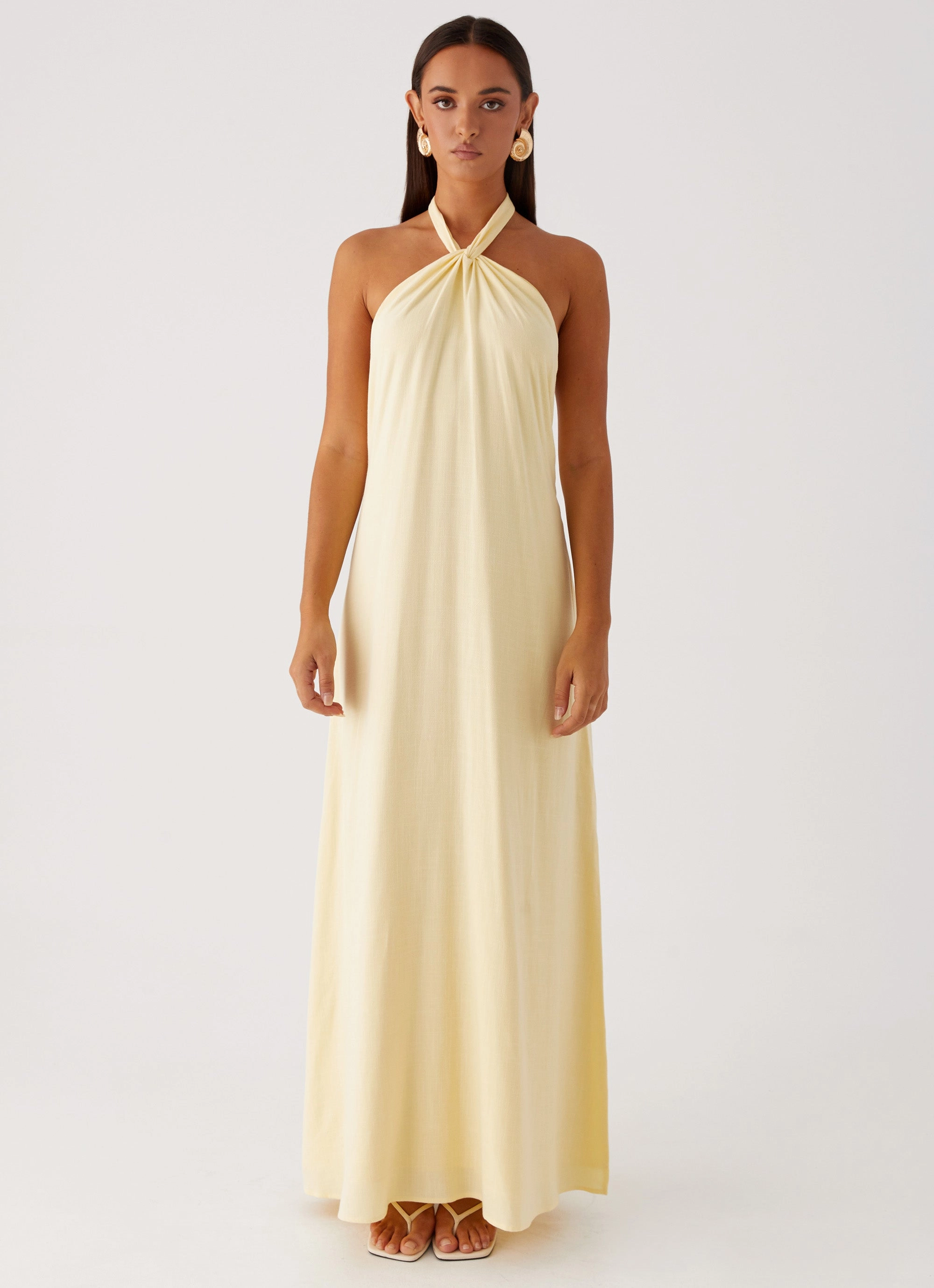 Golden Child Linen Maxi Dress - Yellow Winter Ready Fashion