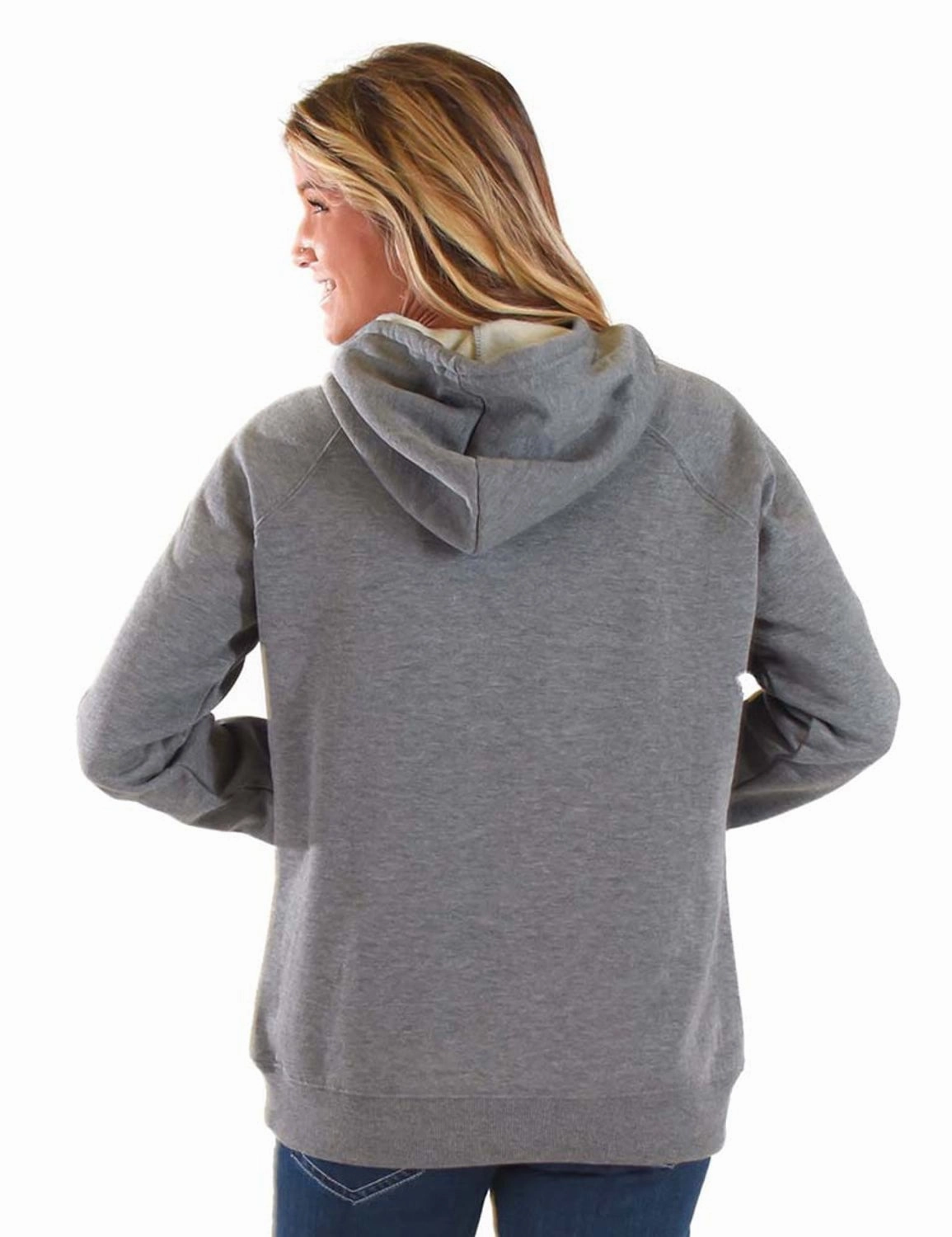 Cowgirl Tuff Womens Barrel Racing Grey Poly/Rayon Hoodie Outdoor Style Staple Weatherproof Seams