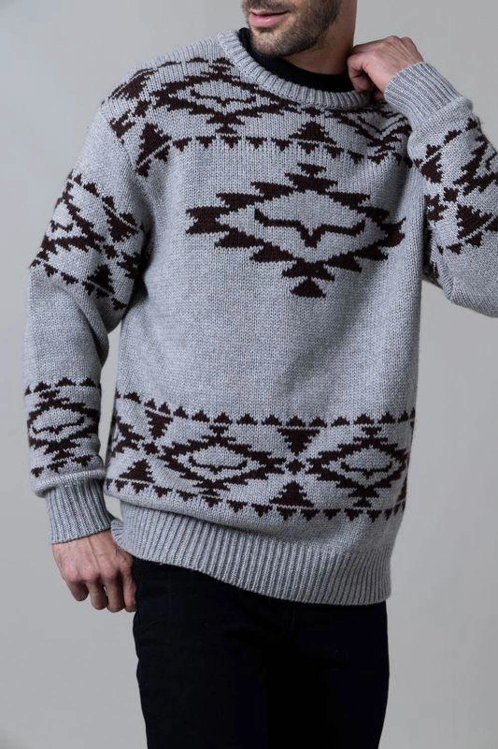 Kimes Ranch Mens Mescalero Crew Grey Heather Wool Blend Pullover Sweater Anti Pilling Finish Anti Pill Technology