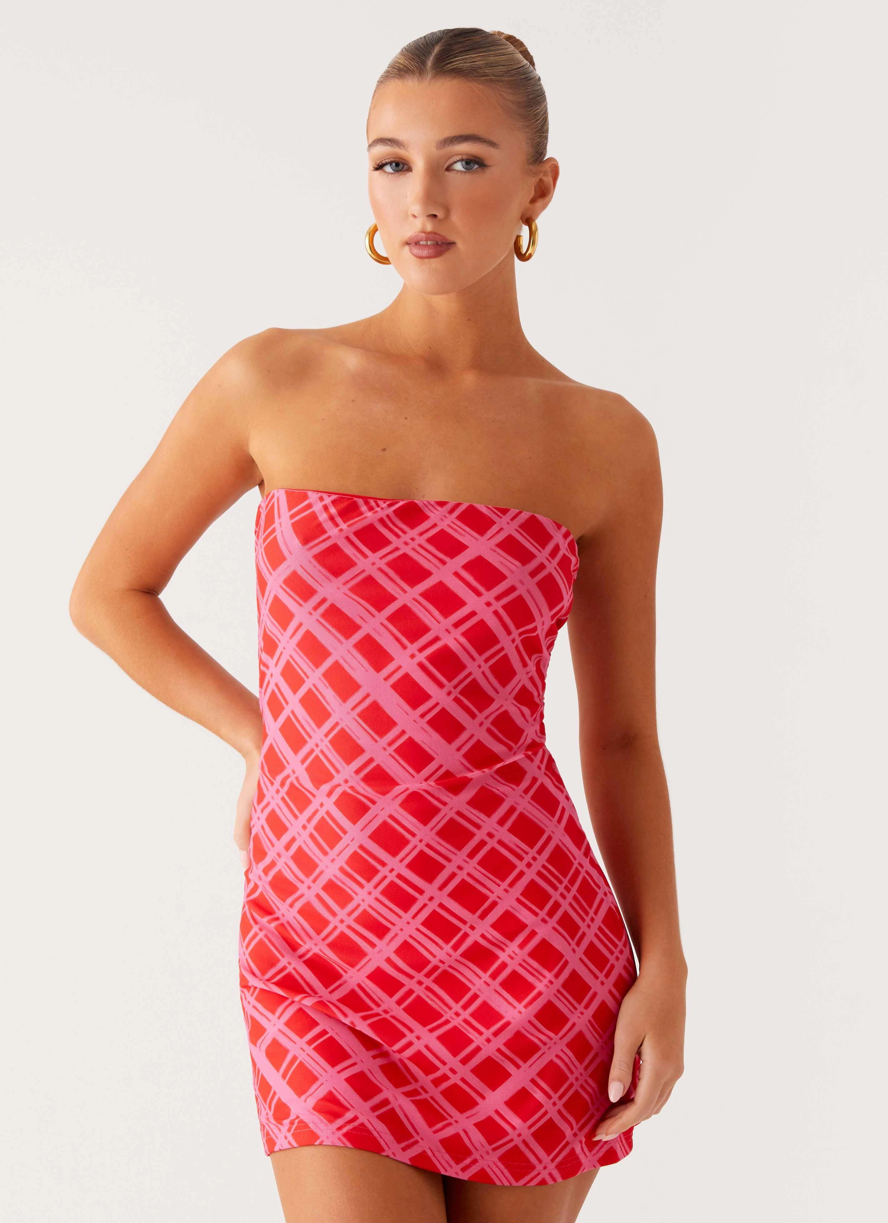 Hamilton Mini Dress - Pink Check Warm Layering