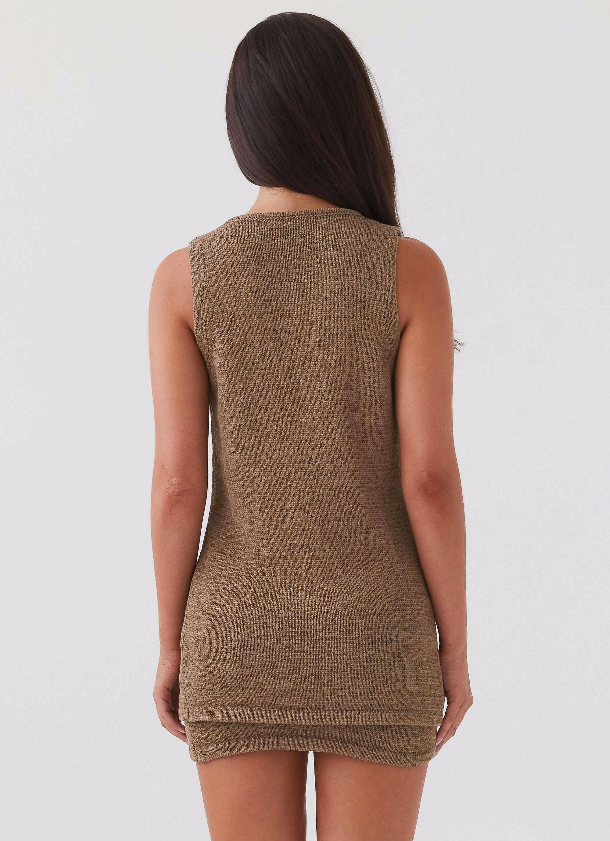 ContouredPanels Capri Glow Knit Top - Khaki