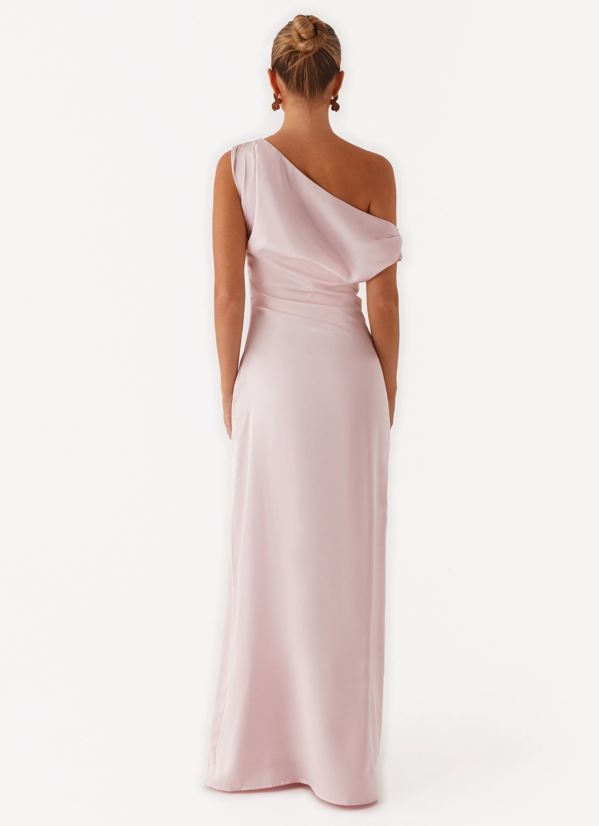 Mid Length Heart Of Glass Satin Maxi Dress - Pink
