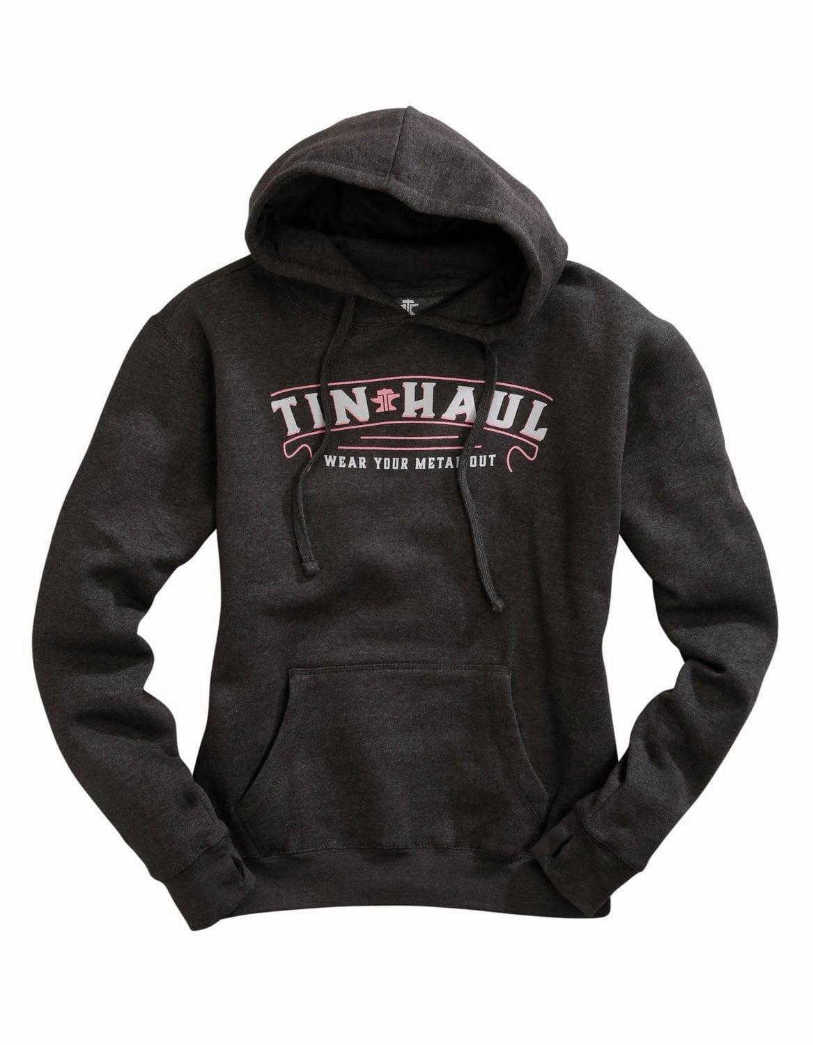 Tin Haul Womens Banner Print Grey Cotton Blend Hoodie Primaloft Insulation