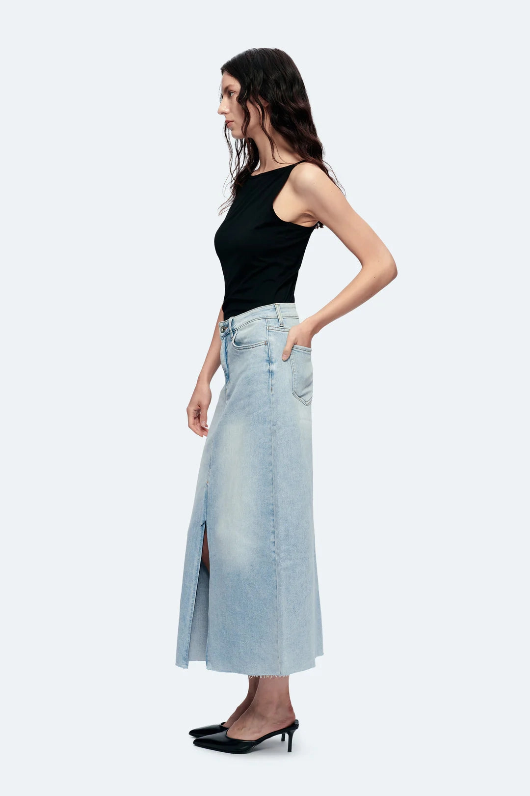 Denim Midi Skirt LightweightDesign