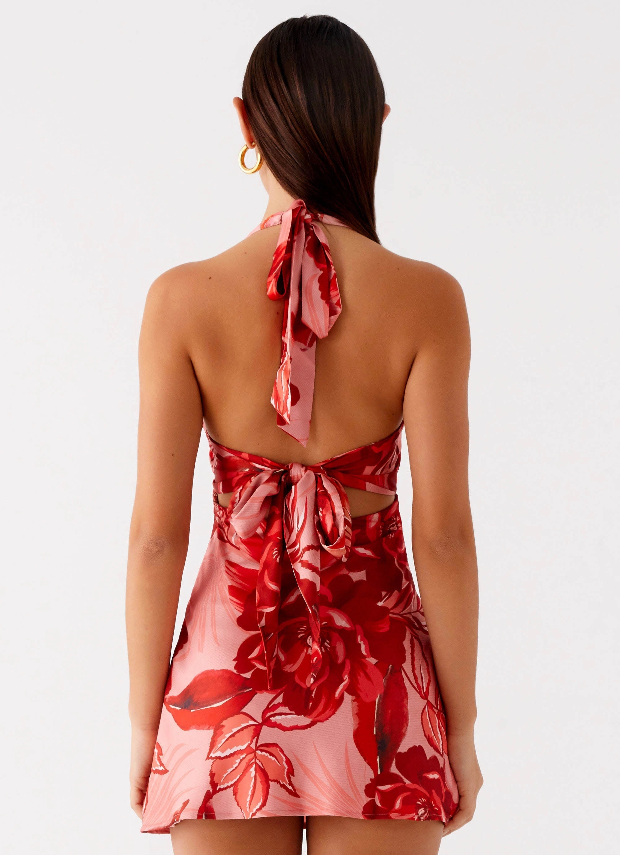 Silky Shine Heavy Hearted Mini Dress - Sicily Sunsets Print