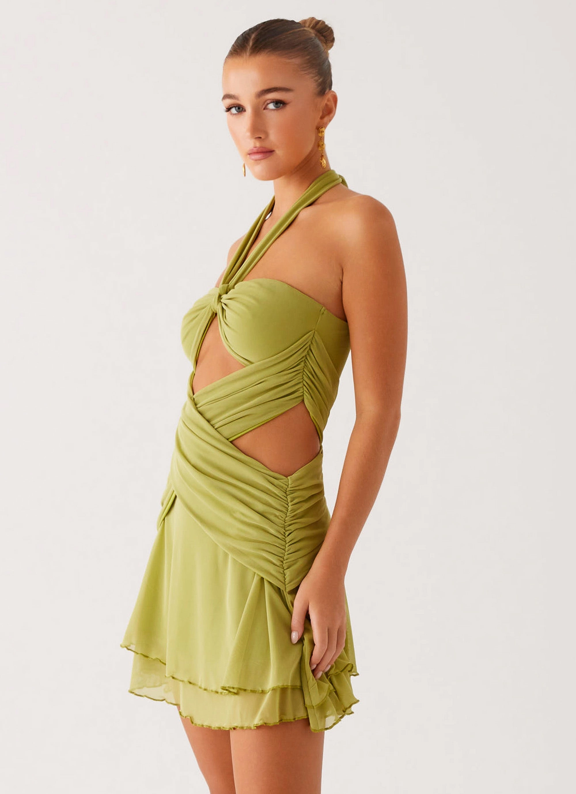 Helsa Mini Dress - Green Cropped jacket