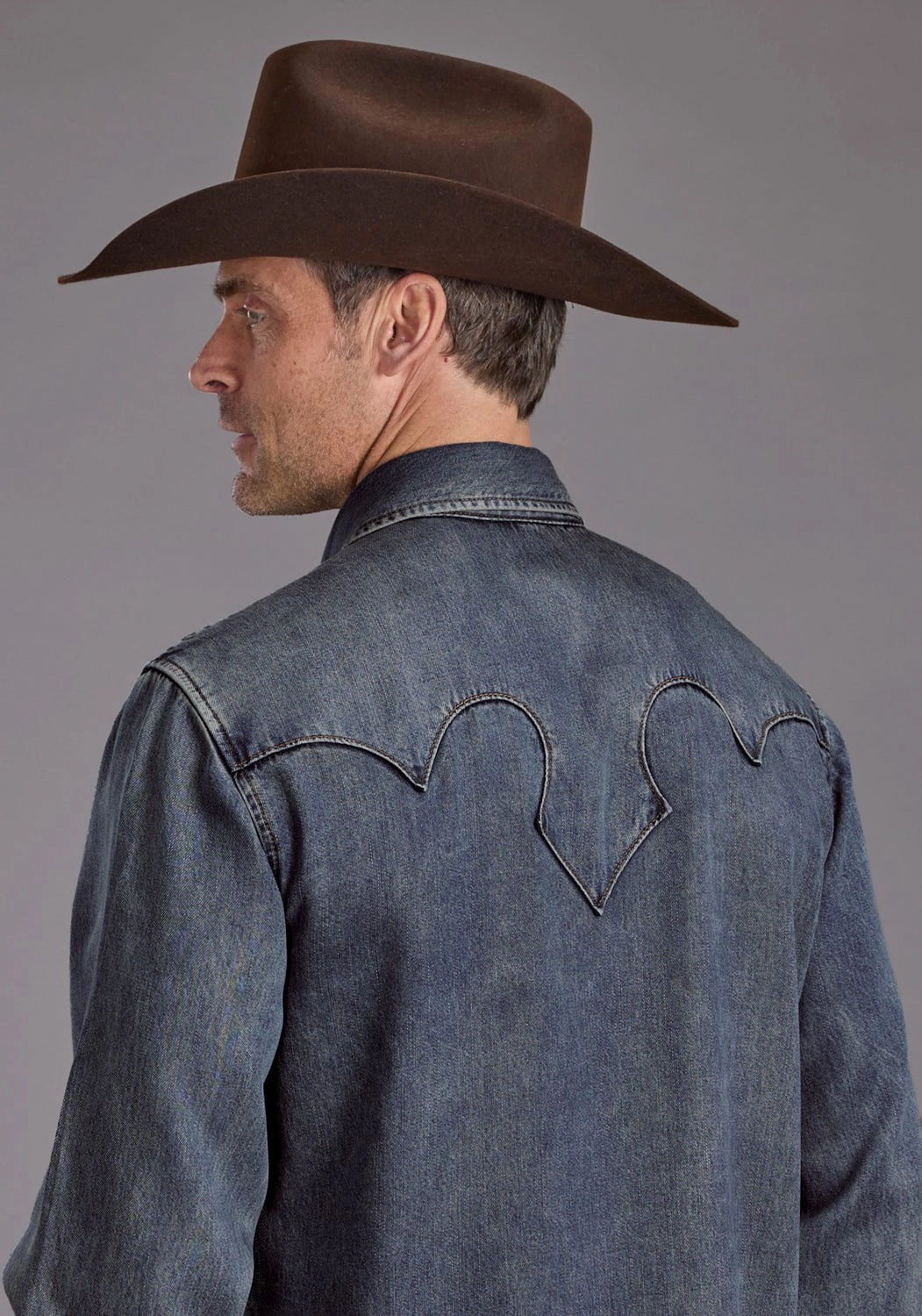 Party outfit Stetson Mens Octagon Snaps Western Blue Lyocell L/S Shirt