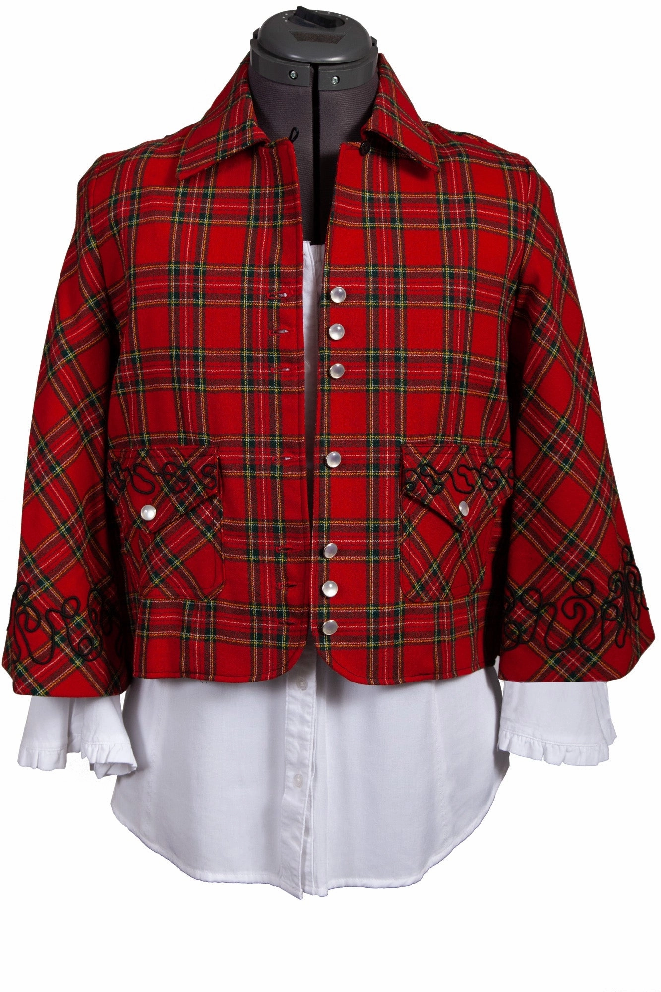 Mold resistant Erasable Stains Treatment Scully Womens Red 100% Wool Tartan Plaid Jacket