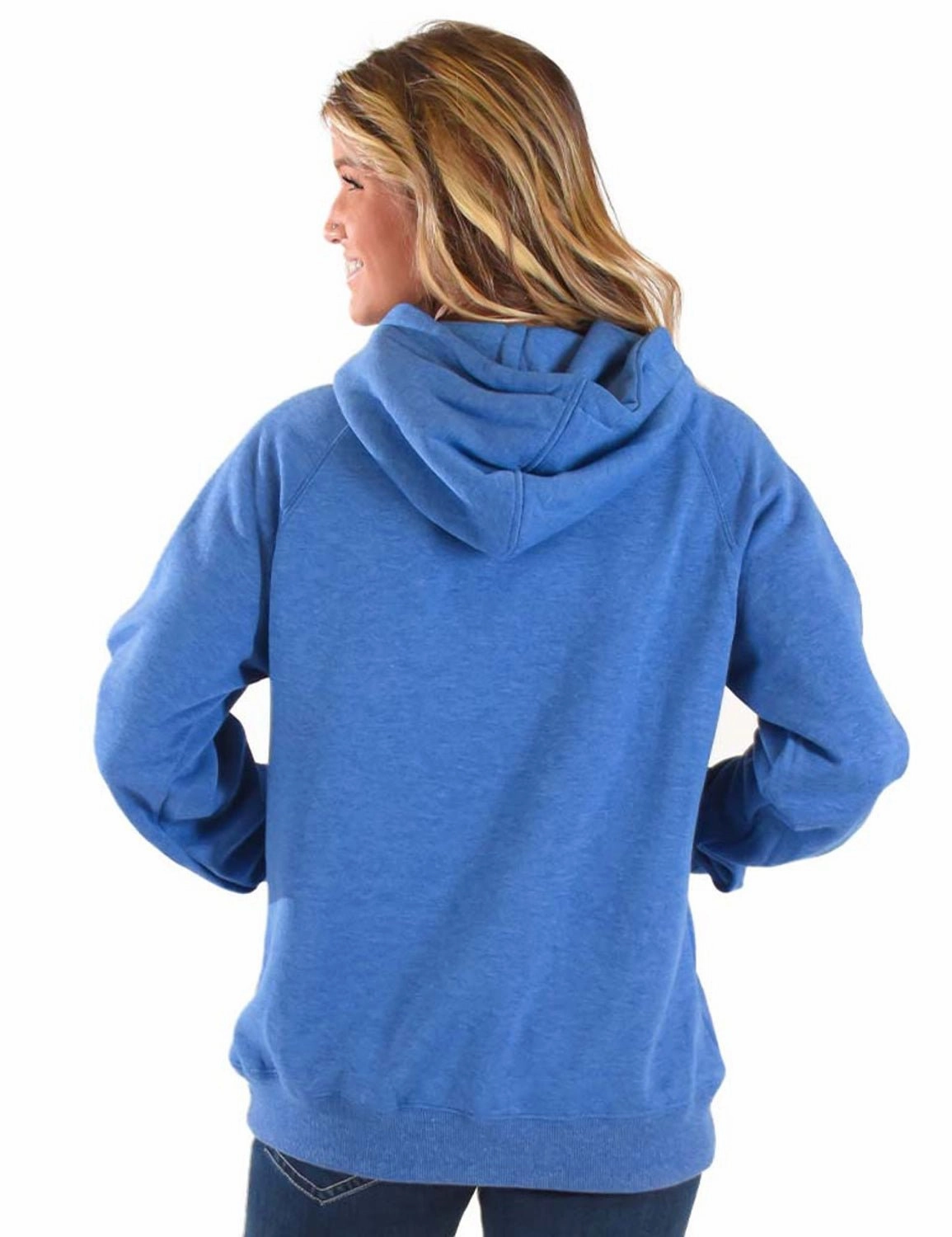 Cowgirl Tuff Womens Empowered Royal Blue Poly/Rayon Hoodie Daily Look
