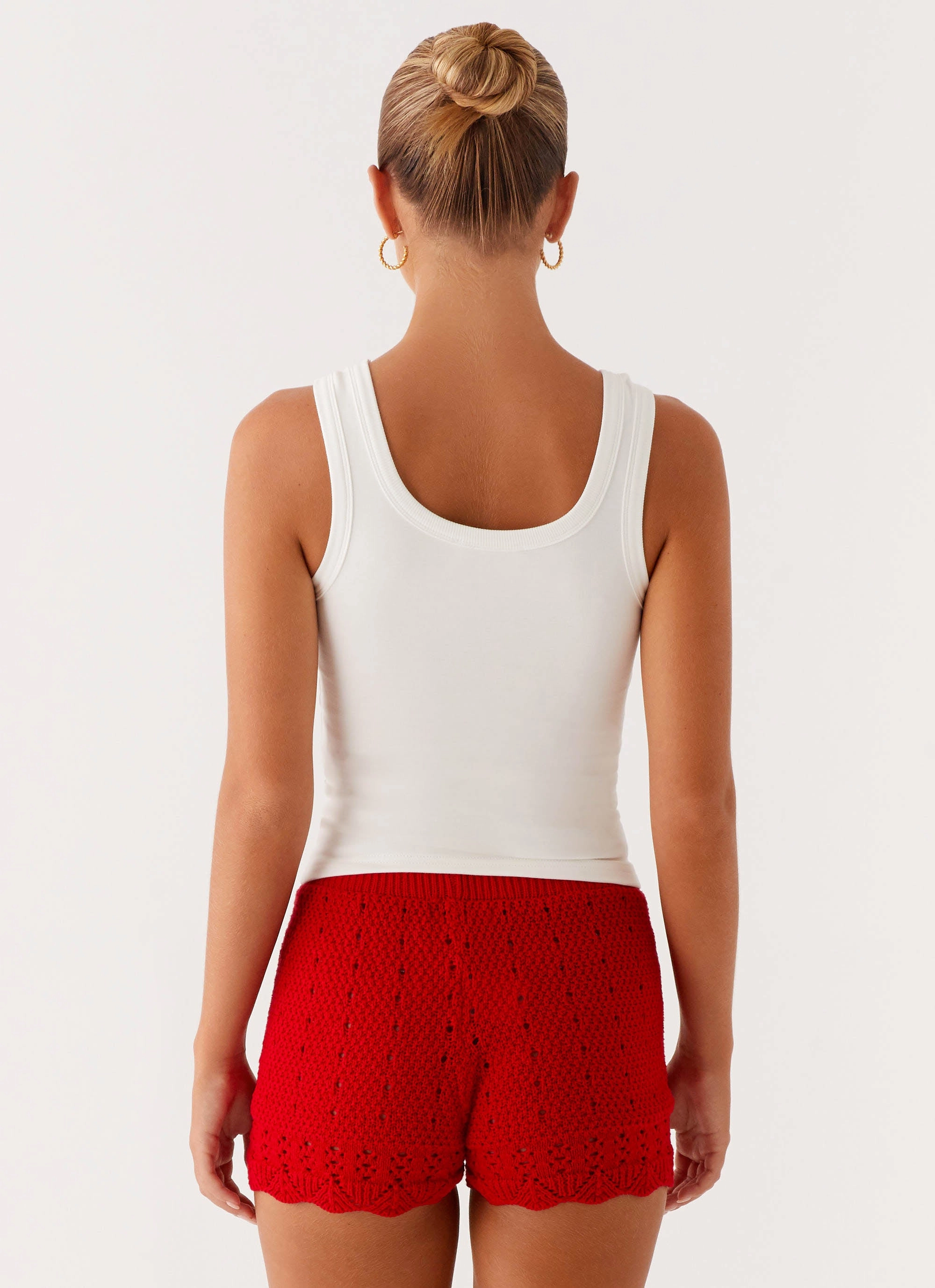 Avalita Tank Top - Ivory Weighted Hem Trim Bonded Seam Tape