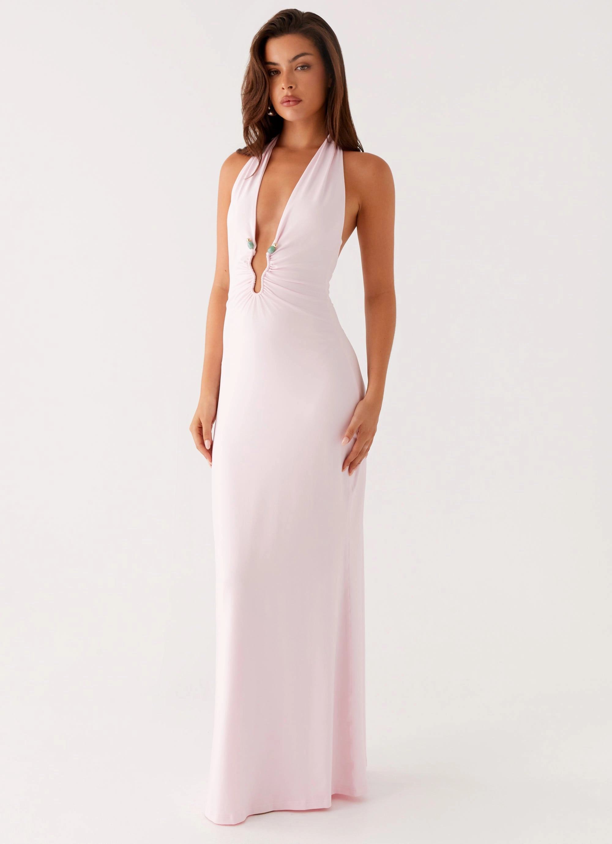 Nicola Maxi Dress - Pink Elegant Outerwear