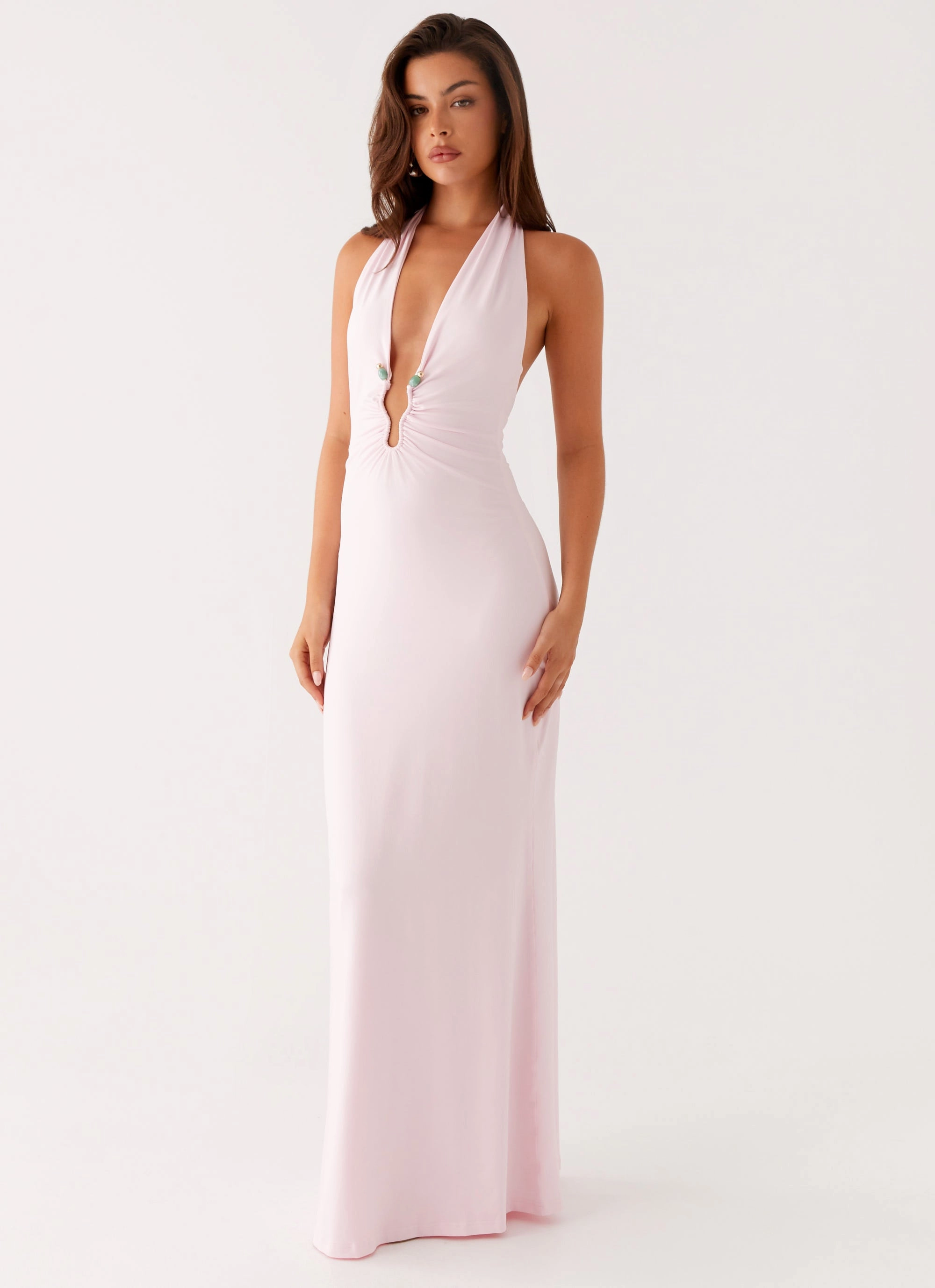 Soft Texture Light Touch Nicola Maxi Dress - Pink