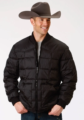 Durable Water Repellent Roper Mens Black Polyester Insulated Rangegear Jacket