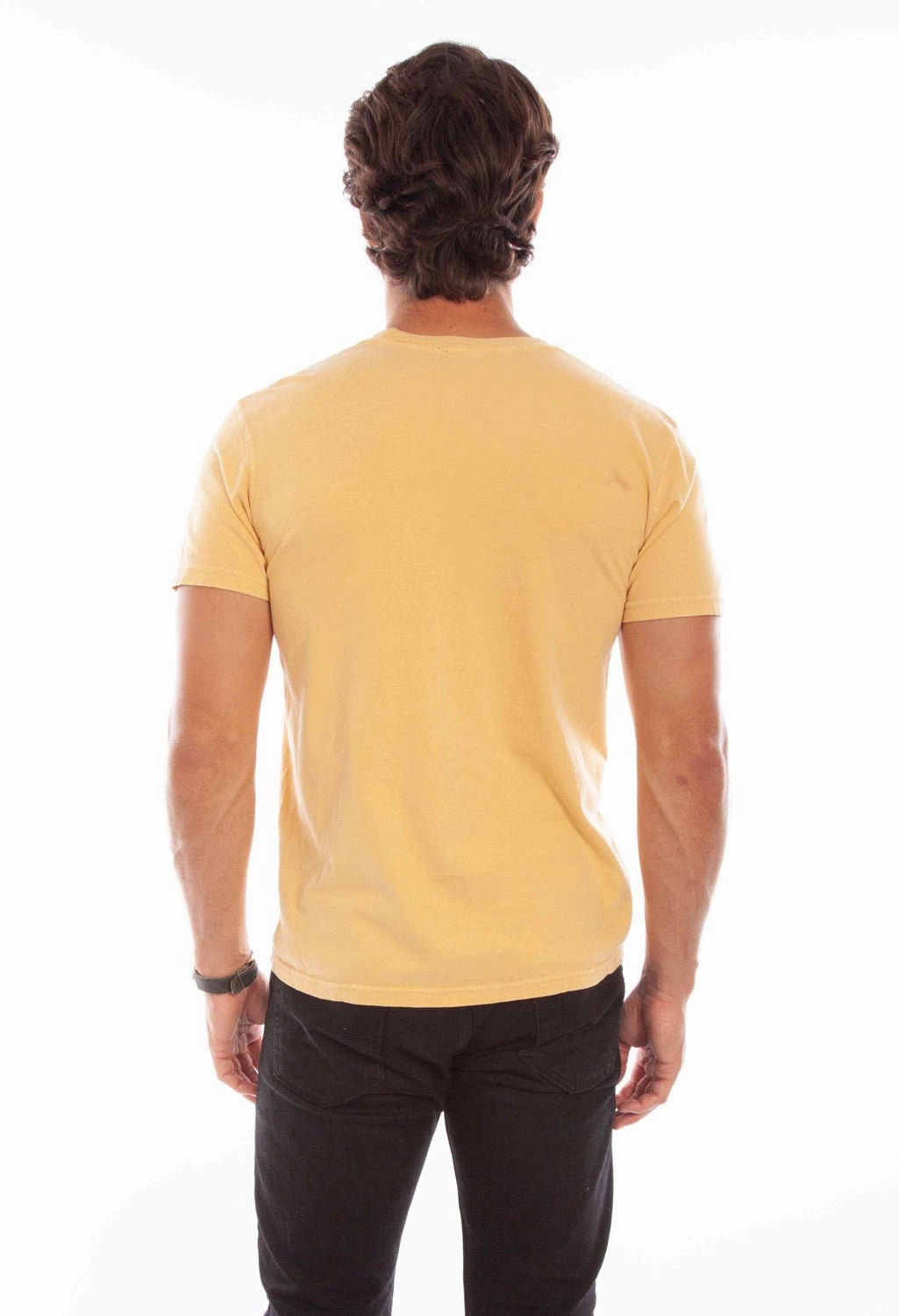 Scully Mens New Mustard 100% Cotton Crew S/S T-Shirt Unisex style