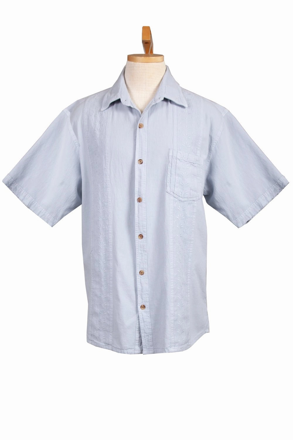 Weekend Casual Scully Mens Ice Grey 100% Cotton Calypso S/S Shirt