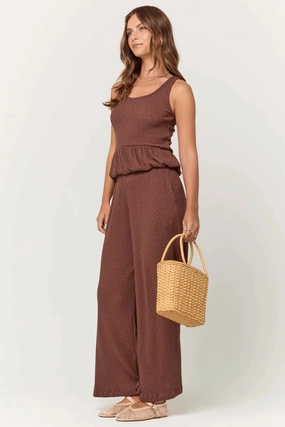Stylish Fit Monterosa Ribbed Wide Leg Pants - Cacao