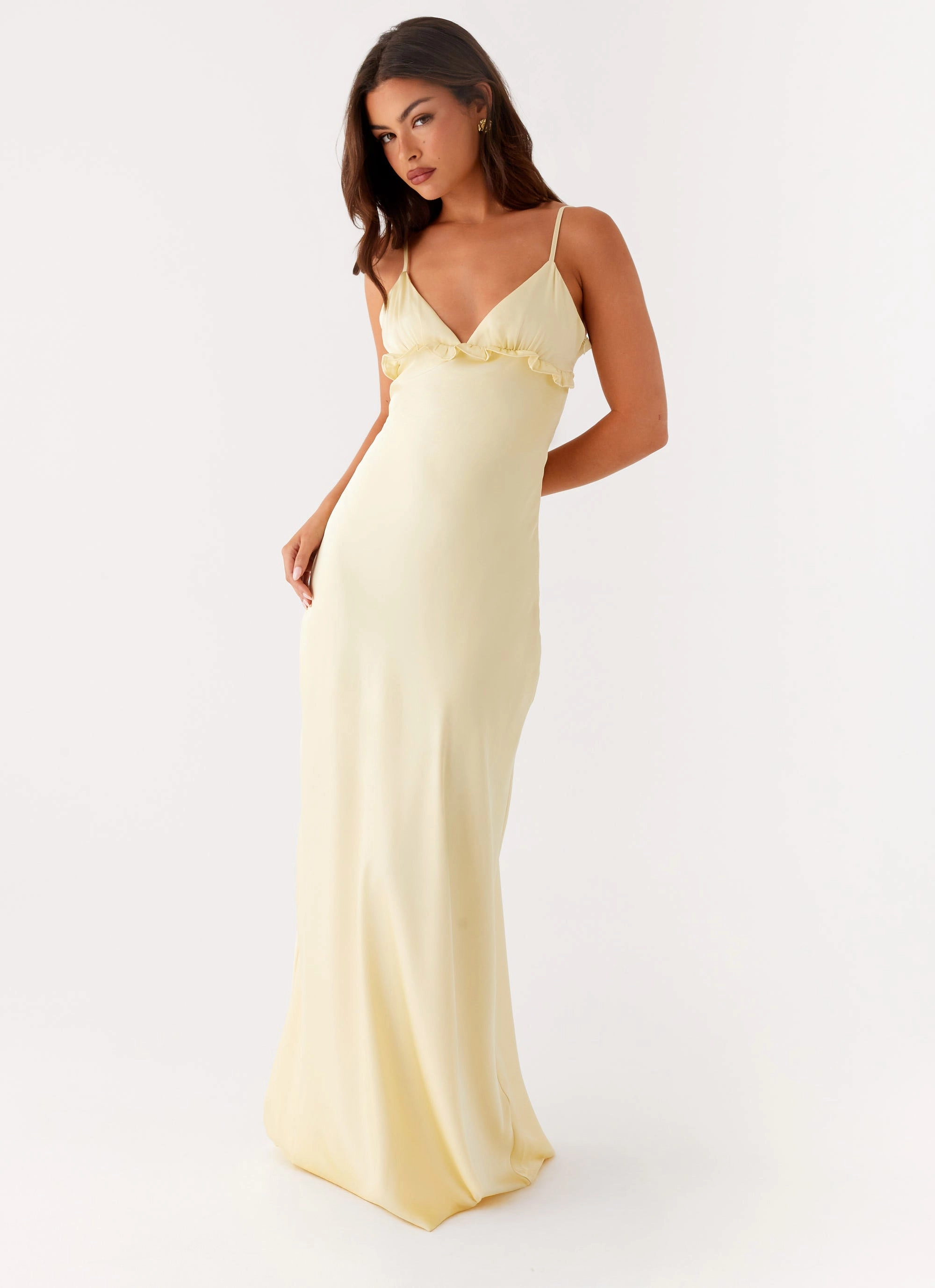 Double-Faced Coat Elona Maxi Dress - Baby Yellow