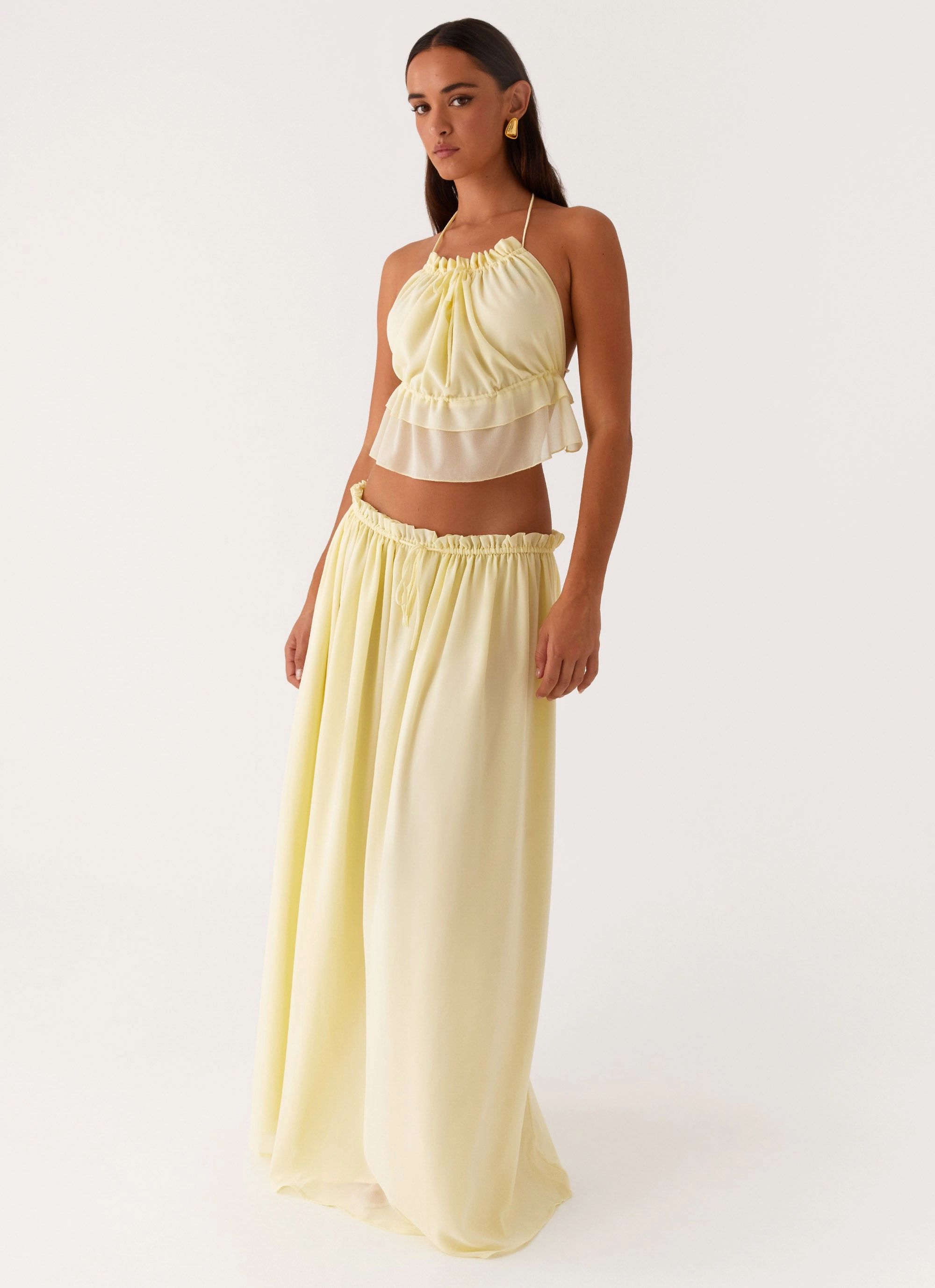 Effortless Style Cold Weather Knitwear Zaya Maxi Skirt - Yellow