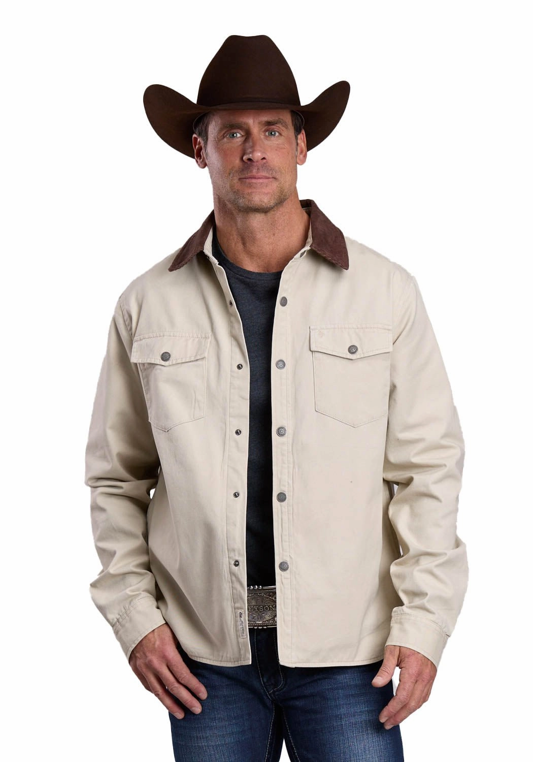 Insulated Lining Stetson Mens Twill Corduroy Collar Taupe 100% Cotton Jacket