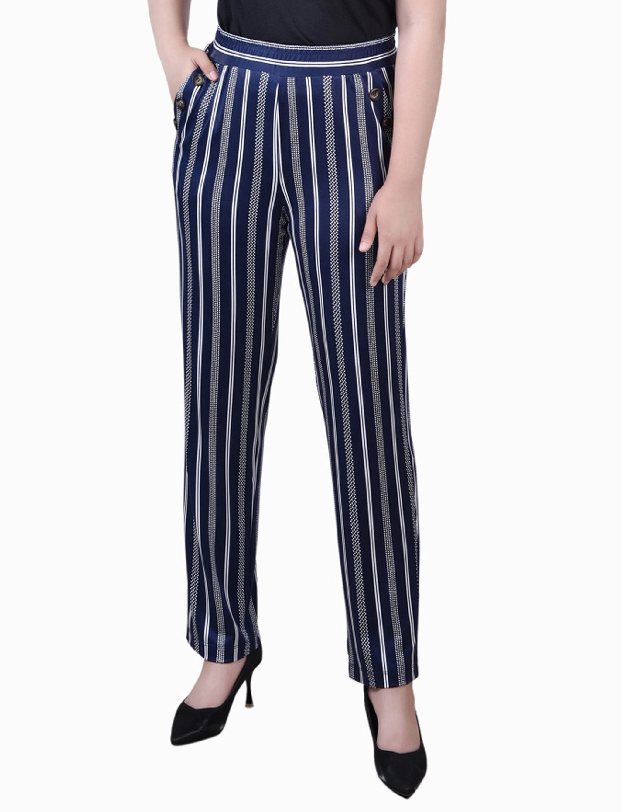 Versatile Comfort ReinforcedHemline Wide Waist Pull On Pants