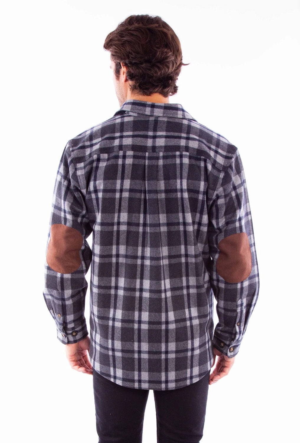 wrinkle free Pre Shrunk Cotton Blend Scully Mens Heavyweight Flannel Charcoal Wool Blend L/S Shirt