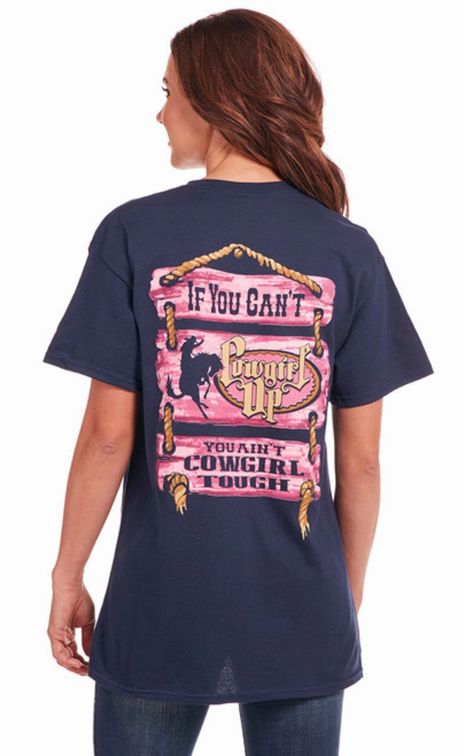 Thermal regulation Cowgirl Up Womens Tough Boyfriend Navy 100% Cotton S/S T-Shirt